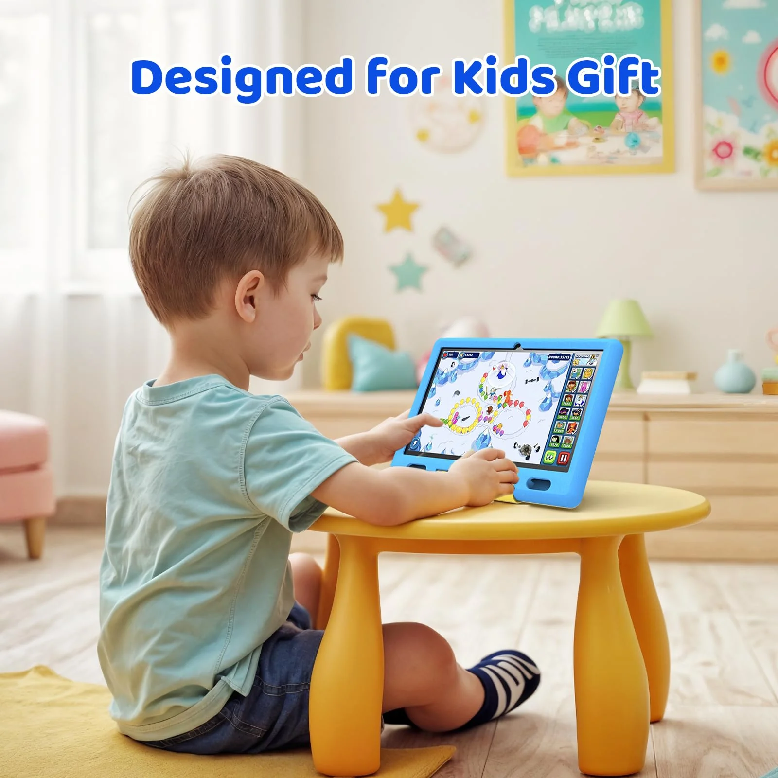 Ainmel Kinder Tablet 10 Zoll Octa-Core Android 14 Tablet für Kinder, 16GB+128GB (1TB TF), Kindersicherung, WiFi 6/Bluetooth 5.3, Widevine L1 mit Kindersicheres Gehäuse -Blau - Image 3