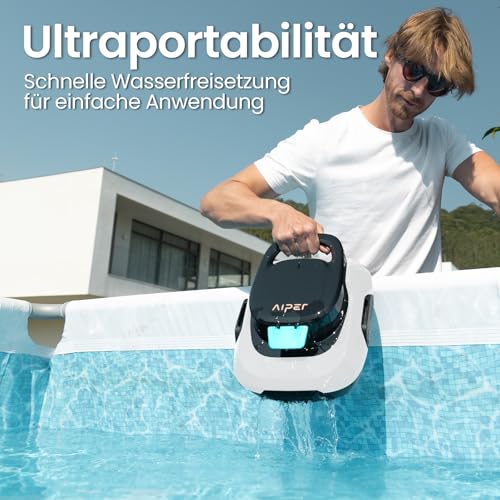 AIPER Scuba SE Poolroboter Akku, Kabelloser Poolsauger mit 90 Min. Laufzeit, Automatisches Parken, Kompakter Poolreiniger Ideal für Aufstellpools & Flachböden - Image 4