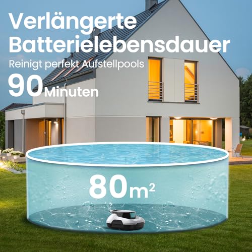 AIPER Scuba SE Poolroboter Akku, Kabelloser Poolsauger mit 90 Min. Laufzeit, Automatisches Parken, Kompakter Poolreiniger Ideal für Aufstellpools & Flachböden - Image 9