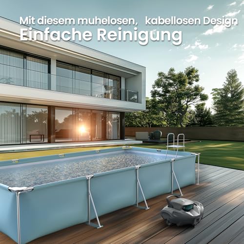 AIPER Seagull 800B Kabelloser Poolroboter, Selbstparkende Technologie, 90 Min Akkulaufzeit, Starke Saugkraft, LED-Anzeige, Ideal für Aufstellpools bis zu 80 m² - Image 4