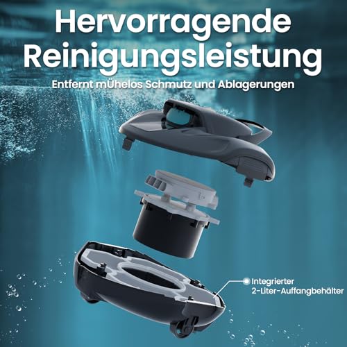 AIPER Seagull 800B Kabelloser Poolroboter, Selbstparkende Technologie, 90 Min Akkulaufzeit, Starke Saugkraft, LED-Anzeige, Ideal für Aufstellpools bis zu 80 m² - Image 5