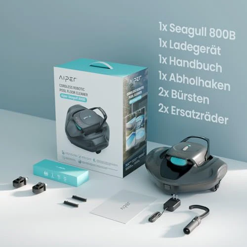 AIPER Seagull 800B Kabelloser Poolroboter, Selbstparkende Technologie, 90 Min Akkulaufzeit, Starke Saugkraft, LED-Anzeige, Ideal für Aufstellpools bis zu 80 m² - Image 9