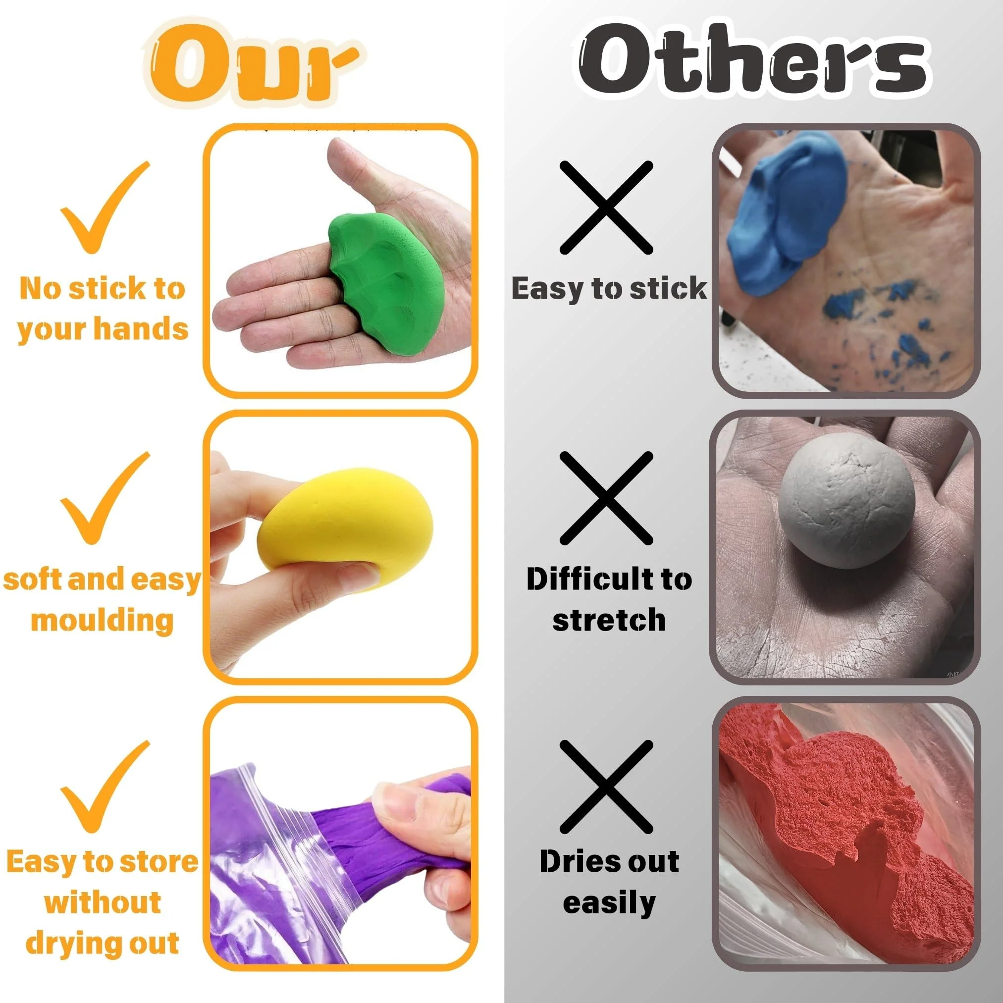 Air Dry Clay Set,24 Farben Modelliermasse Lufttrocknend mit 5 Knete Zubehör,4 Plastikkugeln zum Befüllen,Kugelketten und Tutorials,kinderknete Set,Kunsthandwerk Geschenk für kinder,Foam Clay - Image 3