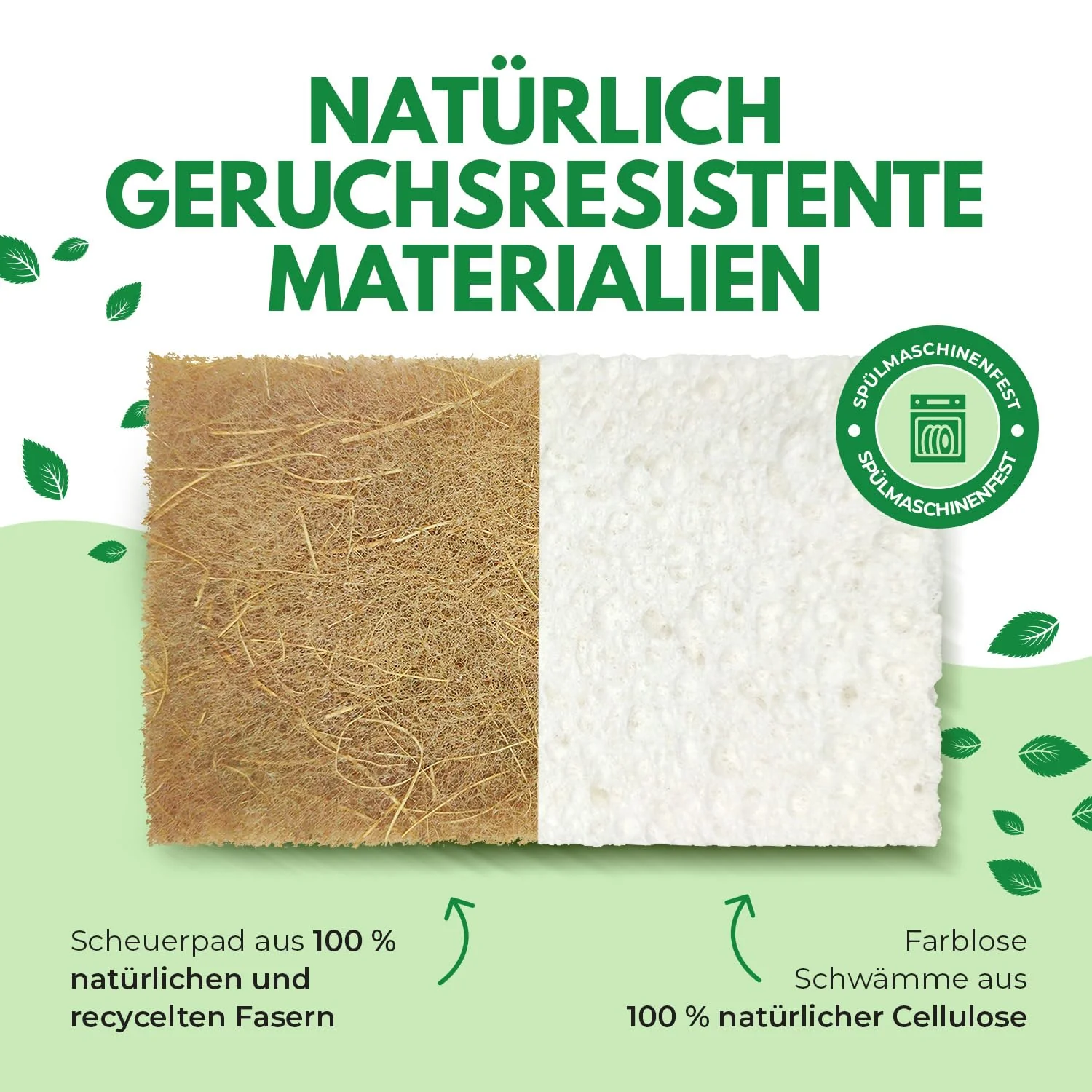 AIRNEX Biologisch Abbaubarer Spülschwamm 10er Set – Kompostierbarer Naturschwamm Aus Zellulose und Kokosfasern Mit Topfreiniger– Umweltfreundlicher Putzschwamm – Geruchloser Küchenschwamm Sponge - Image 7