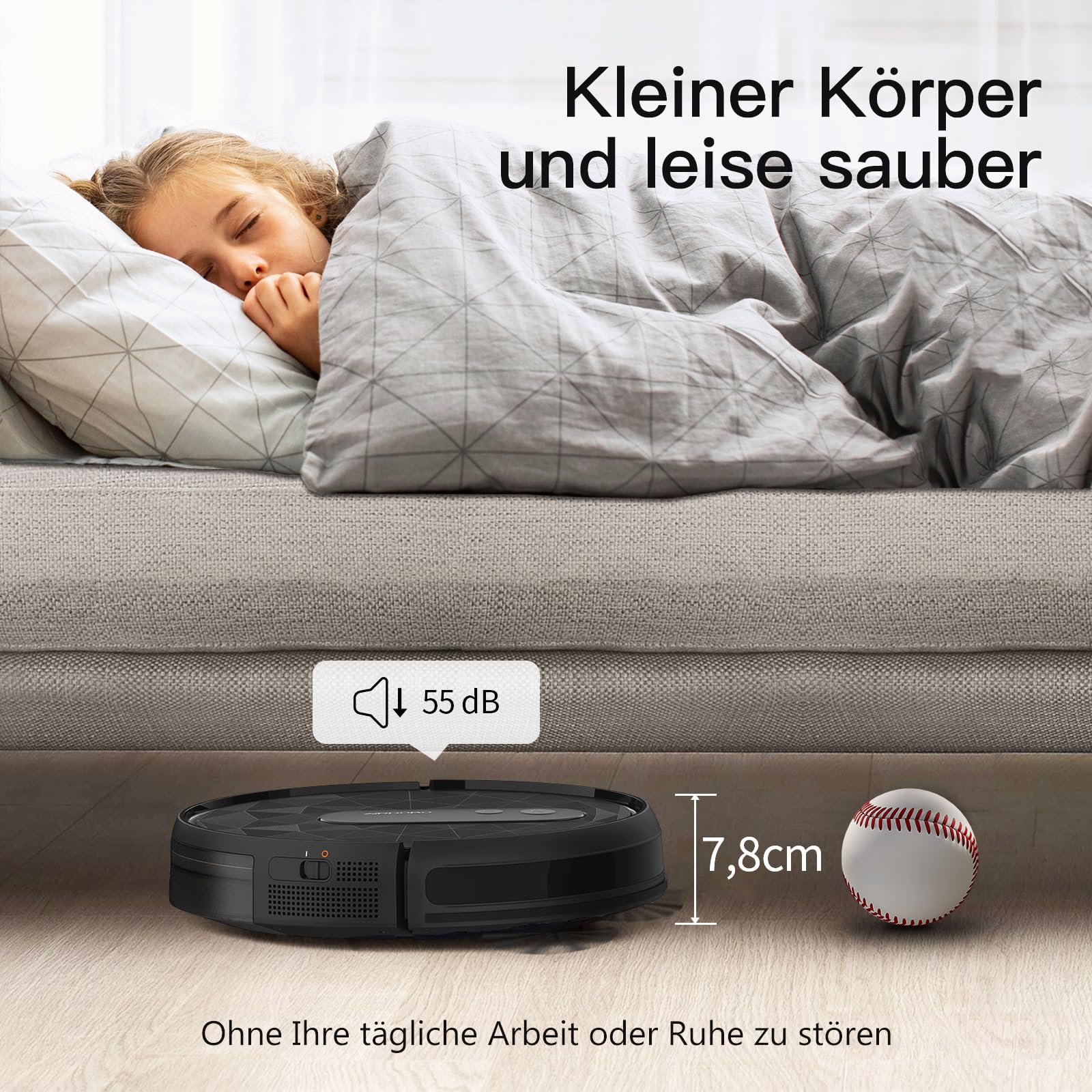 AIRROBO P20 Saugroboter, Roboter Staubsauger mit 2800Pa Saugkraft, Selbstaufladend, WLAN, 120 Minuten Laufzeit, Roboterstaubsauger für Teppiche, Tierhaare, Hartböden - Image 8