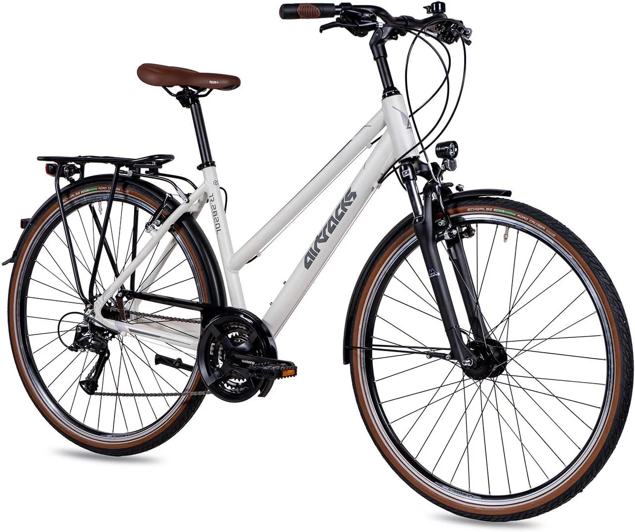 Airtracks Damen Trekking Fahrrad 28 Zoll Trekkingbike TR.2820L City Bike Trekkingrad Shimano ACERA RD-T3000 24 Gang Kettenschaltung Nabendynamo Weiß Matt Damen 48cm Körpergröße 155-170cm - Image 18