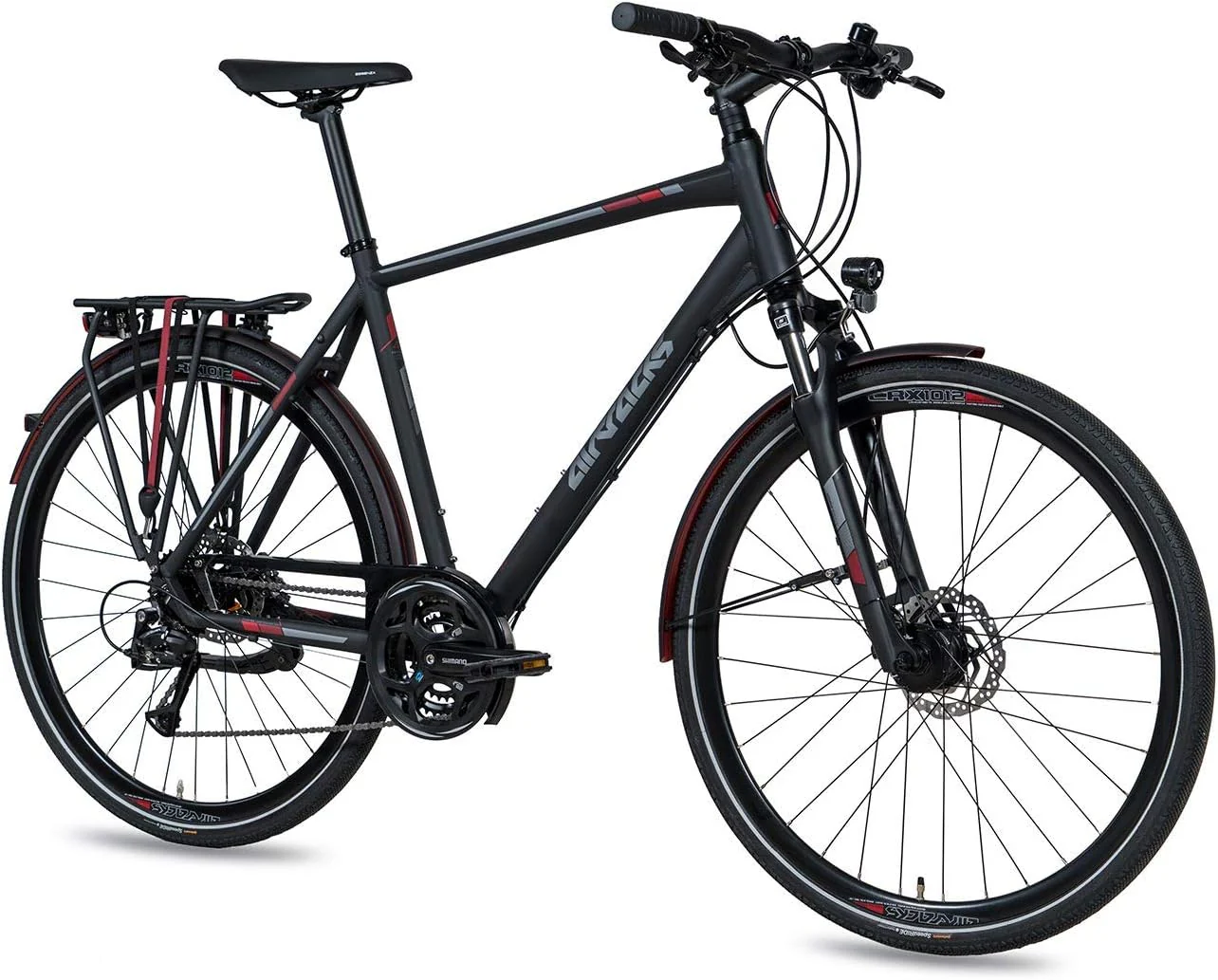 Airtracks Herren Trekking Fahrrad 28 Zoll Trekkingbike TR.2830 Trekkingrad Bike City 24 Gang Shimano ALIVIO RD-M3100 SGS Kettenschaltung Nabendynamo Schwarz Matt - Herren 56cm Körpergröße 175-185cm - Image 2
