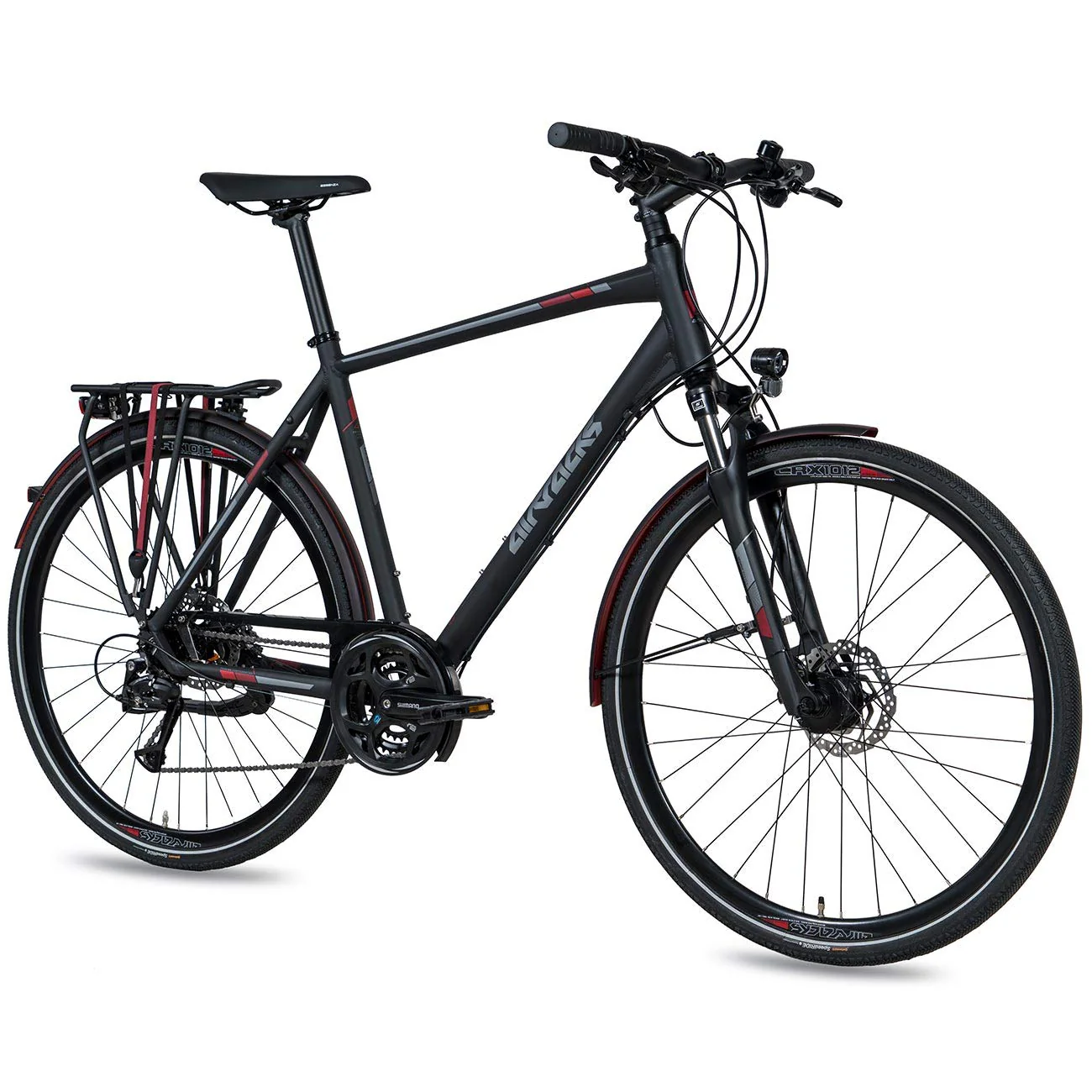 Airtracks Herren Trekking Fahrrad 28 Zoll Trekkingbike TR.2830 Trekkingrad Bike City 24 Gang Shimano ALIVIO RD-M3100 SGS Kettenschaltung Nabendynamo Schwarz Matt - Herren 56cm Körpergröße 175-185cm - Image 4