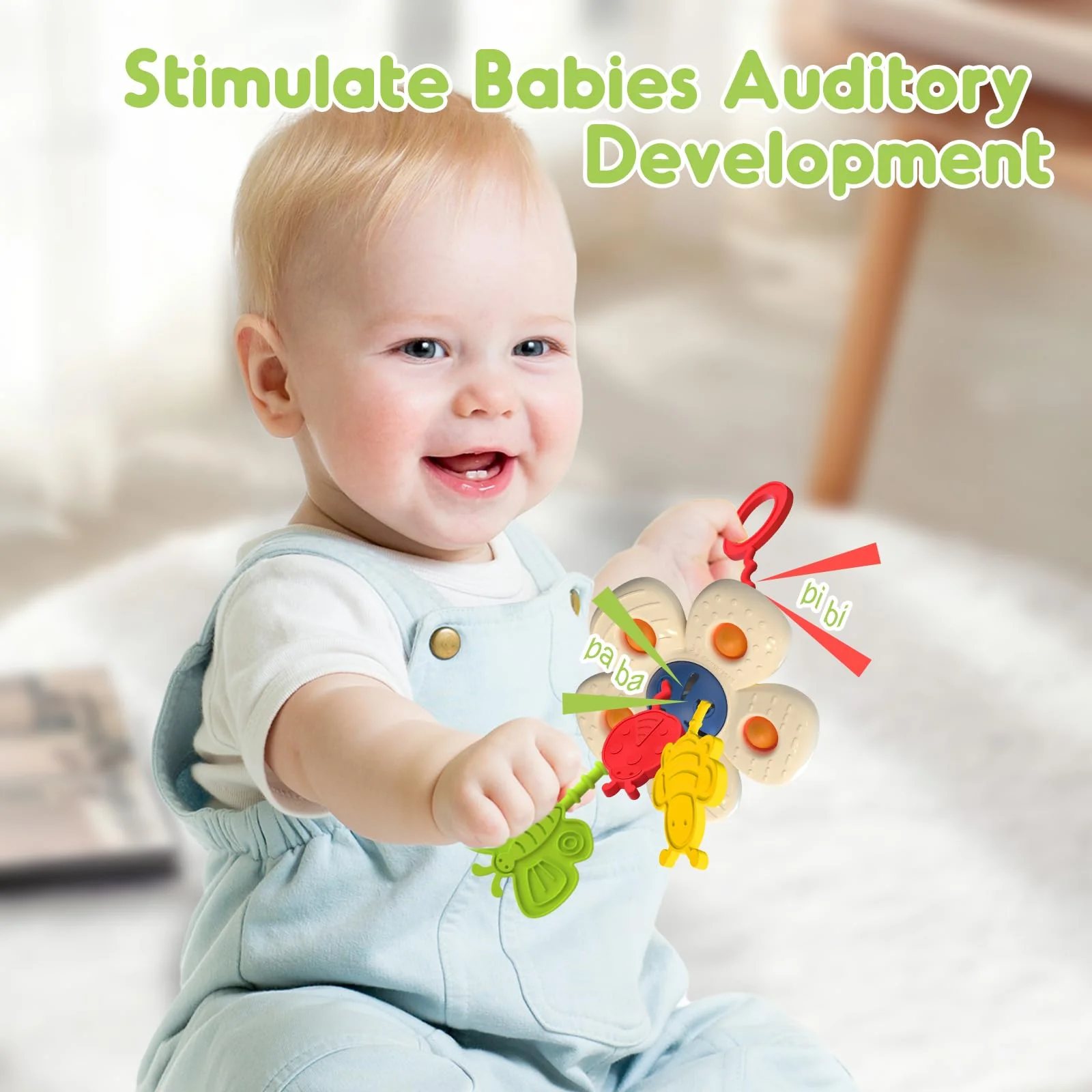 AiTuiTui Baby Sensorik Montessori Spielzeug ab 1 2 Jahr, Silikon Zugschnur Motorik Activity Pop Kinder Spielzeug, Kleinkind Autofahrt Reisespielzeug für 9 12 18 Monate Junge Mädchen Geschenke - Image 4