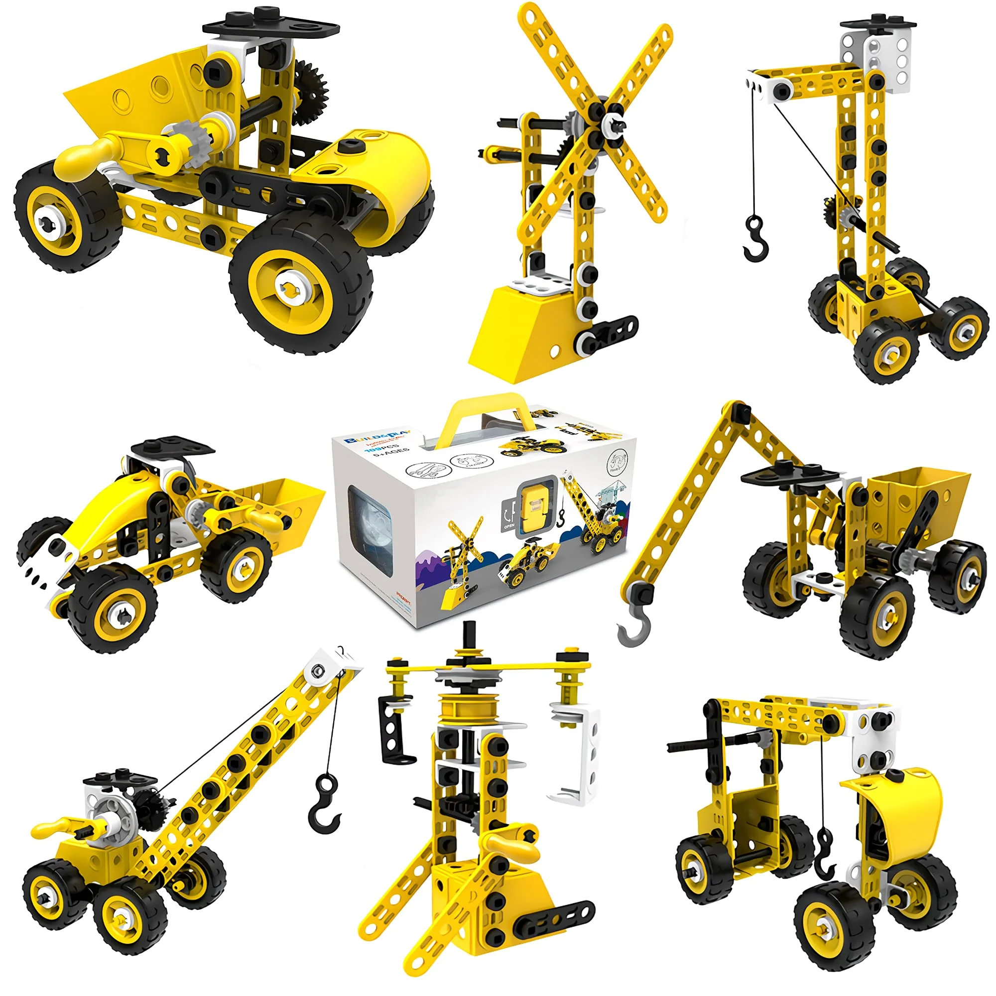 AIVIAI Konstruktionsspielzeug Spielzeug für Kinder ab 5 6 7 8 9 + Jahren, 100 Stück DIY STEM Bausteine Lernspielzeug Set, kreatives pädagogisches Bauspielzeug für Jungen & Mädchen Geschenk