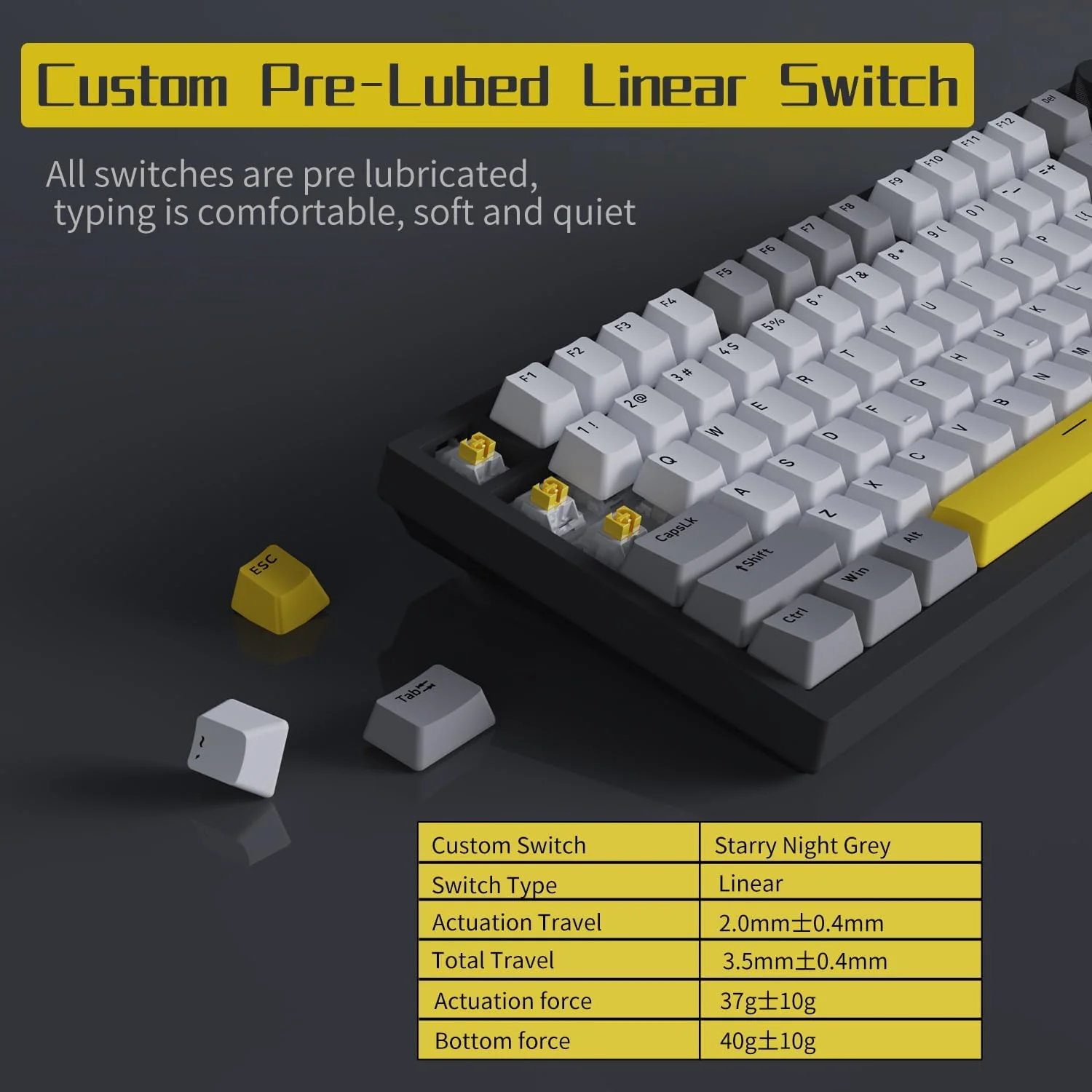 AJAZZ AK820 Kabelgebundene Mechanische Tastatur, Gaming-Tastatur, Südausrichtung RGB|Lautstärkeregler|82 Tasten|PBT-Tastenkappen|Poron Cotton|Hot-Swap-Fähiger, Custom Drivers für Windows MacOS Linux - Image 7