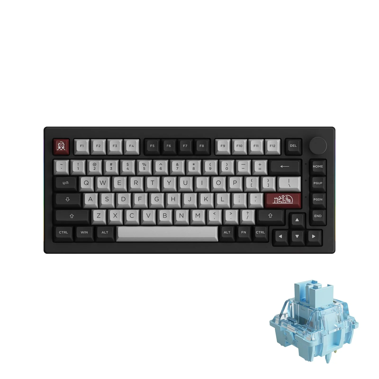 Akko Dracula Castle 5075B Plus Wireless Gaming Tastatur | LED RGB mit PBT-Tastenkappen | 2.4GHz Bluetooth | USB-C kabelgebundene Tastatur | V3 Cream Blue Pro - Image 5