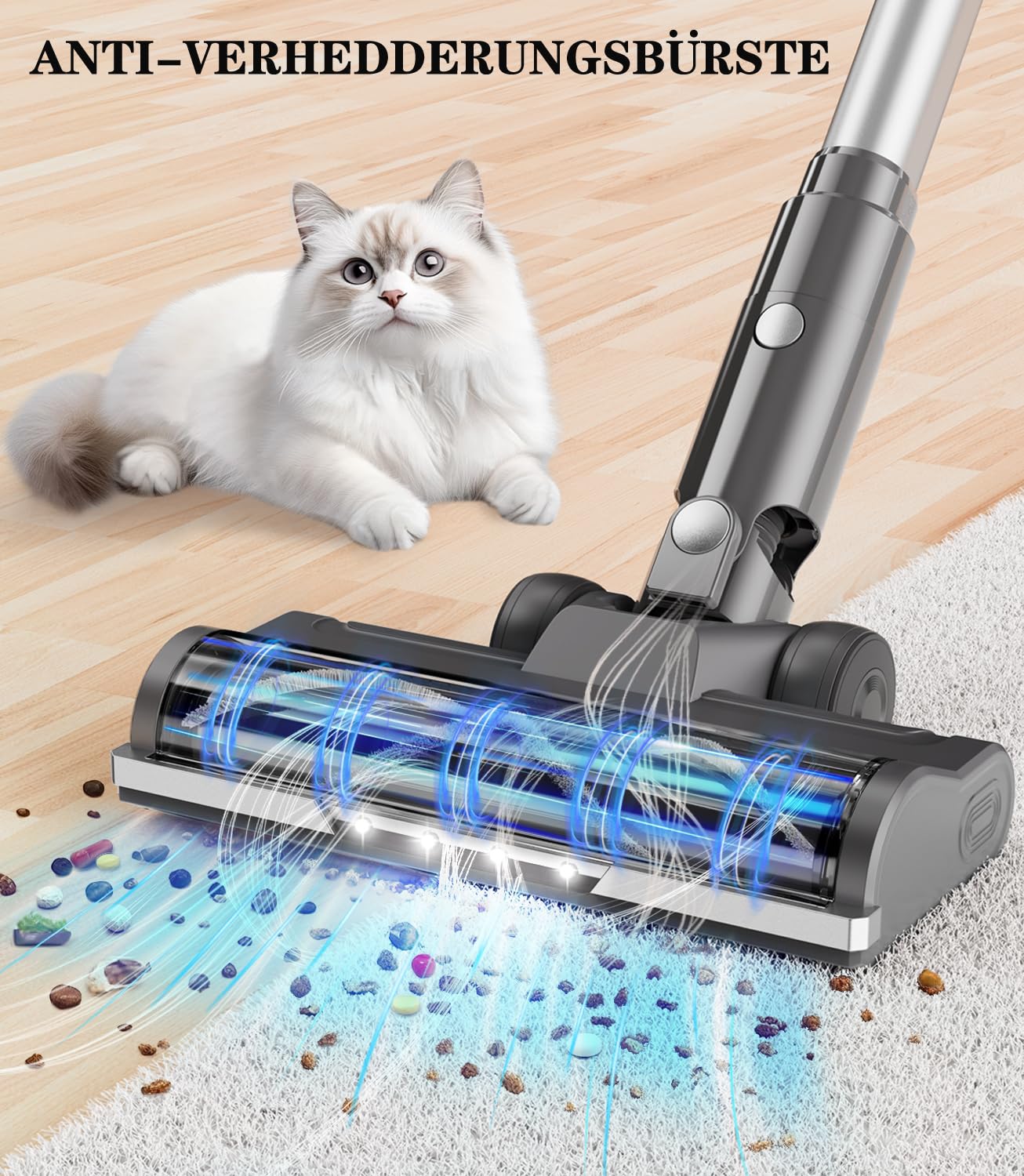 Akku Staubsauger Kabellos Akkustaubsauger Akkusauger - Kabelloser Stabstaubsauger Elektrische Sauger Kehrbesen mit Ladestation Cordless Vacuum Cleaner Für Tierhaare Teppich Beutellos Stielstaubsauger - Image 2