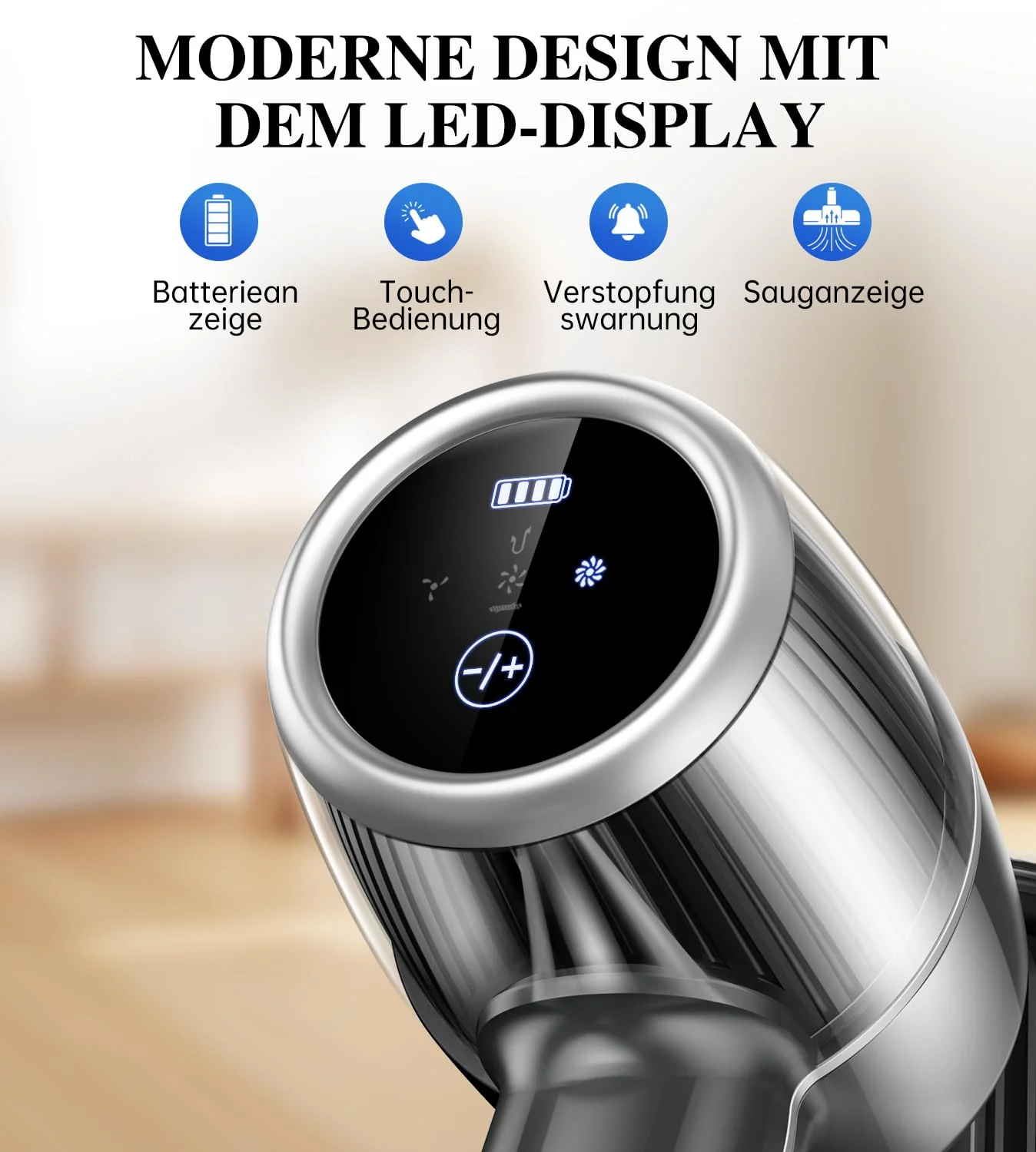 Akku Staubsauger Kabellos Akkustaubsauger Akkusauger - Kabelloser Stabstaubsauger Elektrische Sauger Kehrbesen mit Ladestation Cordless Vacuum Cleaner Für Tierhaare Teppich Beutellos Stielstaubsauger - Image 7