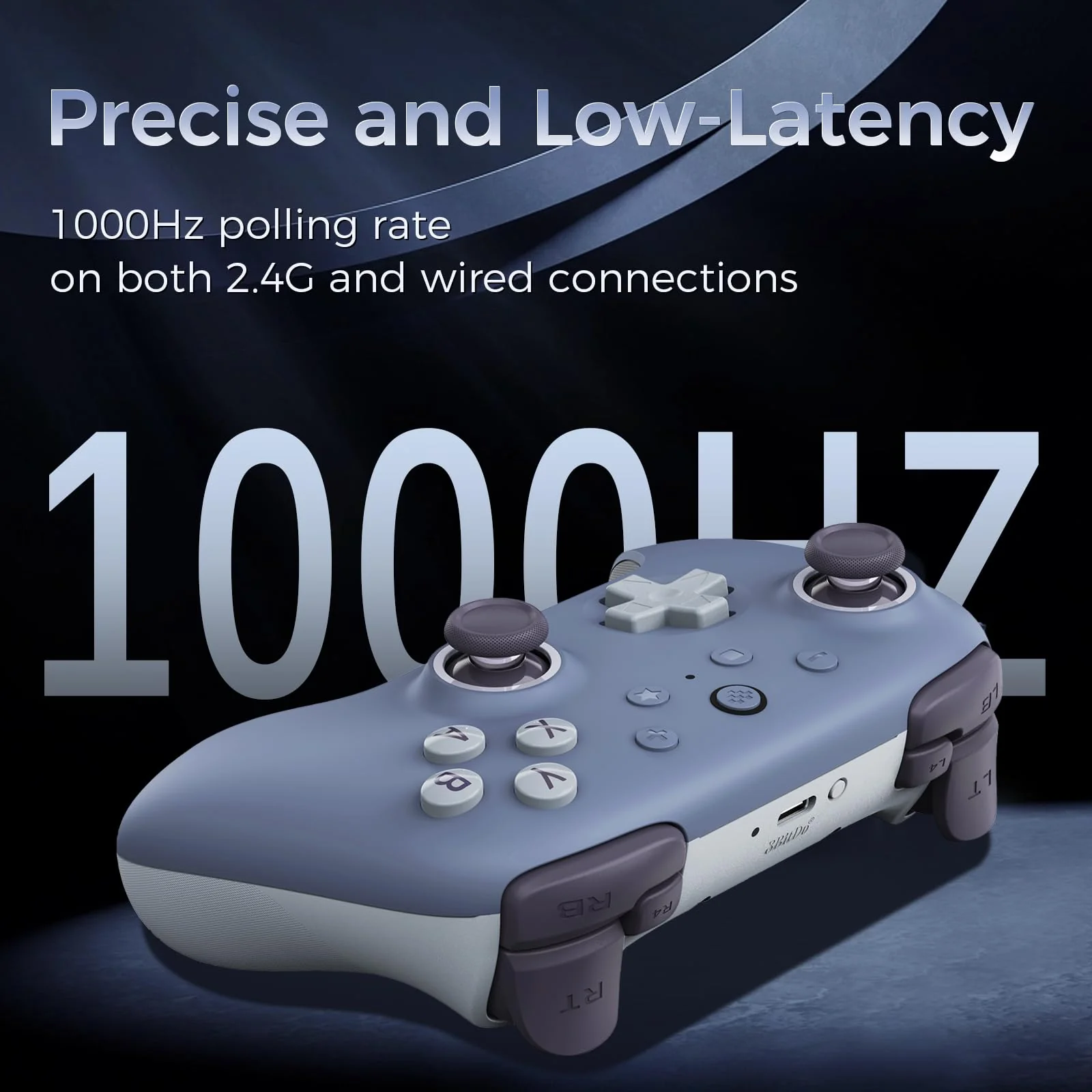 AKNES 8Bitdo Ultimate 2C 2.4G Wireless Controller für Windows PC und Android, mit Hall Effekt Joysticks und Hall Trigger, 1000Hz Polling Rate, und Remappable L4/R4 Bumpers (Blaubeere) - Image 2