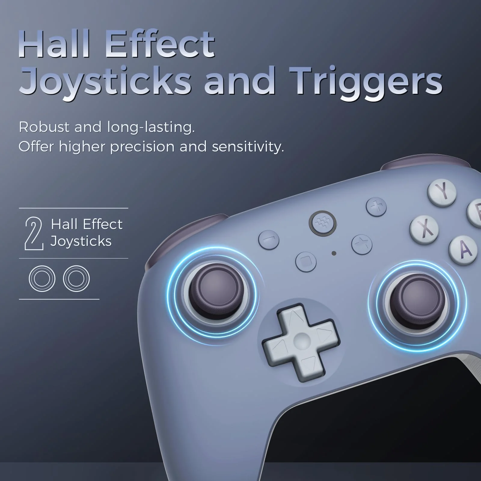 AKNES 8Bitdo Ultimate 2C 2.4G Wireless Controller für Windows PC und Android, mit Hall Effekt Joysticks und Hall Trigger, 1000Hz Polling Rate, und Remappable L4/R4 Bumpers (Blaubeere) - Image 5