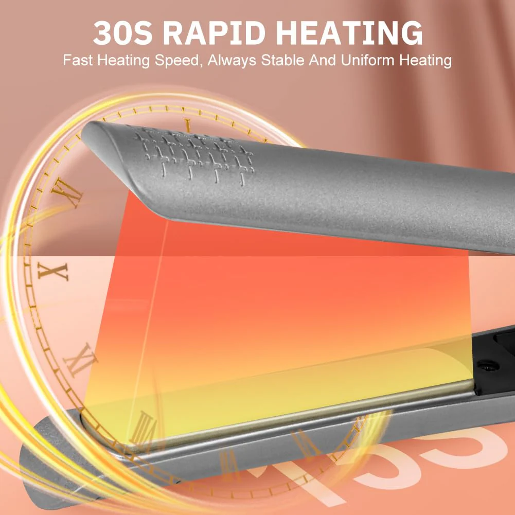 Alaoo Glätteisen Haarglätter,Verbesserte Version Ceramic Straight für Glatte & Glänzende Haare,Haarglätter Glätteisen Professioneller,2 in 1 Glätteisen Ideal Zum Glätten & Stylen von Locken und Wellen - Image 8