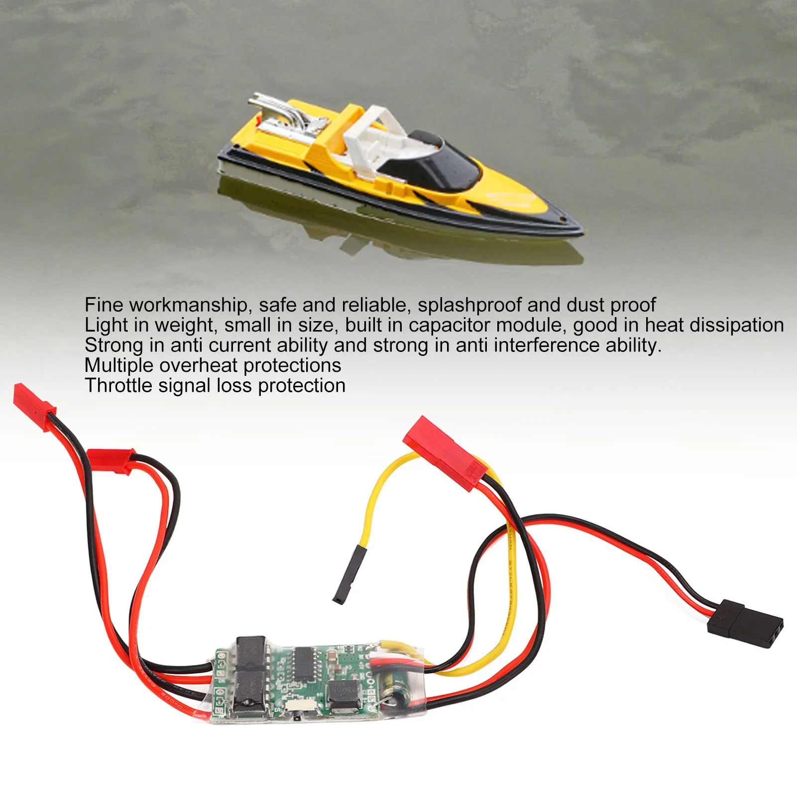 Alomejor RC ESC RC Brushed Motor Speed Controller Bidirektionaler 2s-3s Lipo 5A RC Zwei-Wege-Regler für RC-Modellboote - Image 7