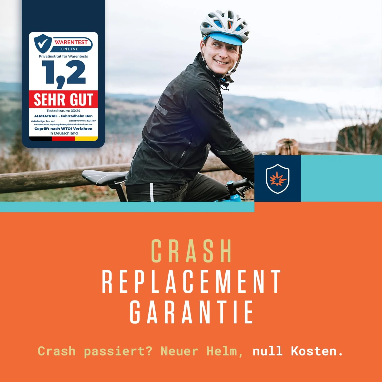Alphatrail Fahrradhelm Ben - Sicher, Komfortabel & Leicht - Größe 55-61cm Schwarz - Allround, MTB, Trekking, City & E-Bike - Atmungsaktiver Fahrrad Helm Damen & Herren mit Insektenschutz, Kinnpolster - Image 9