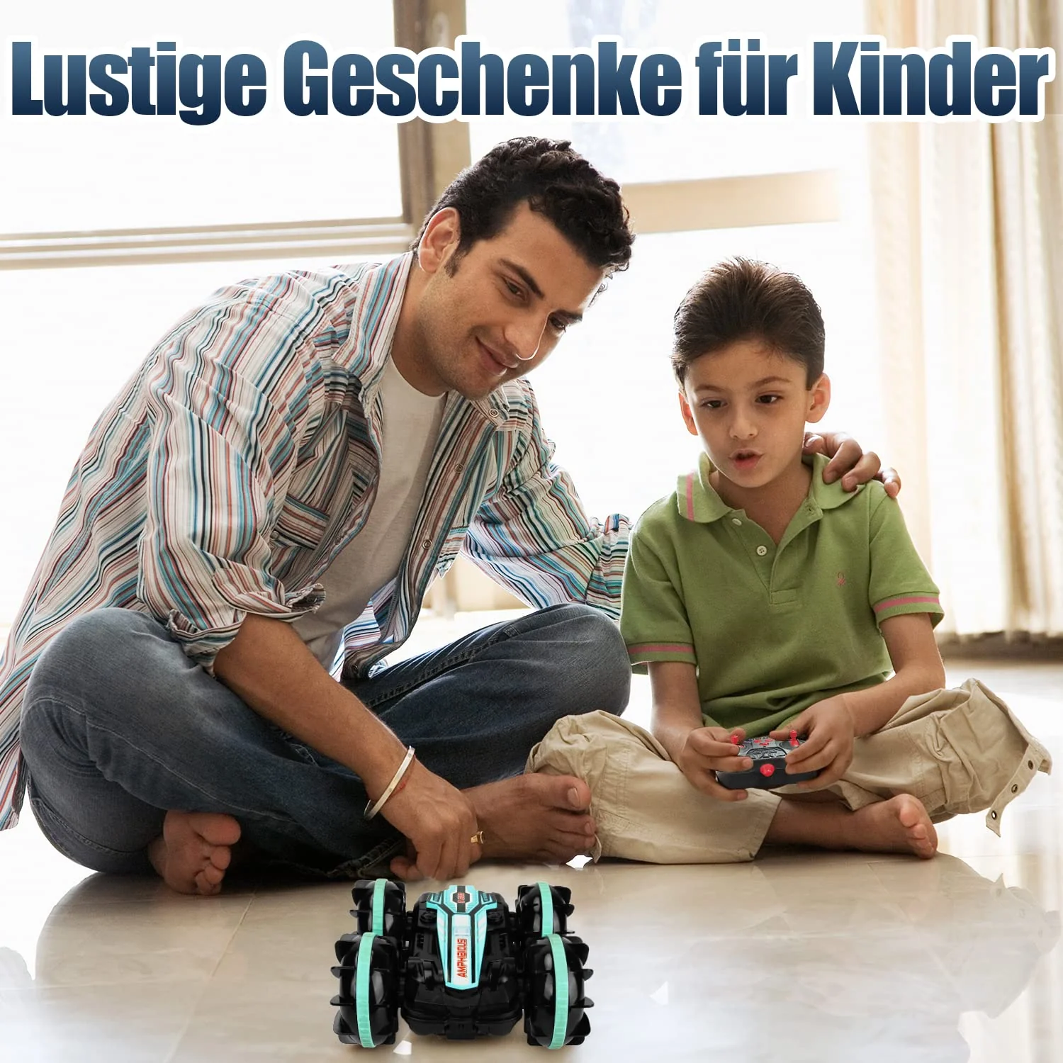 AmazeFun Amphibisches Ferngesteuertes Auto, Gestensensor 4WD Ferngesteuertes Off-Road Spielzeugauto für Kinder, 360 Grad Drehbares 4,5,6,7,8 + Jahre alte Kindergeschenke - Image 2