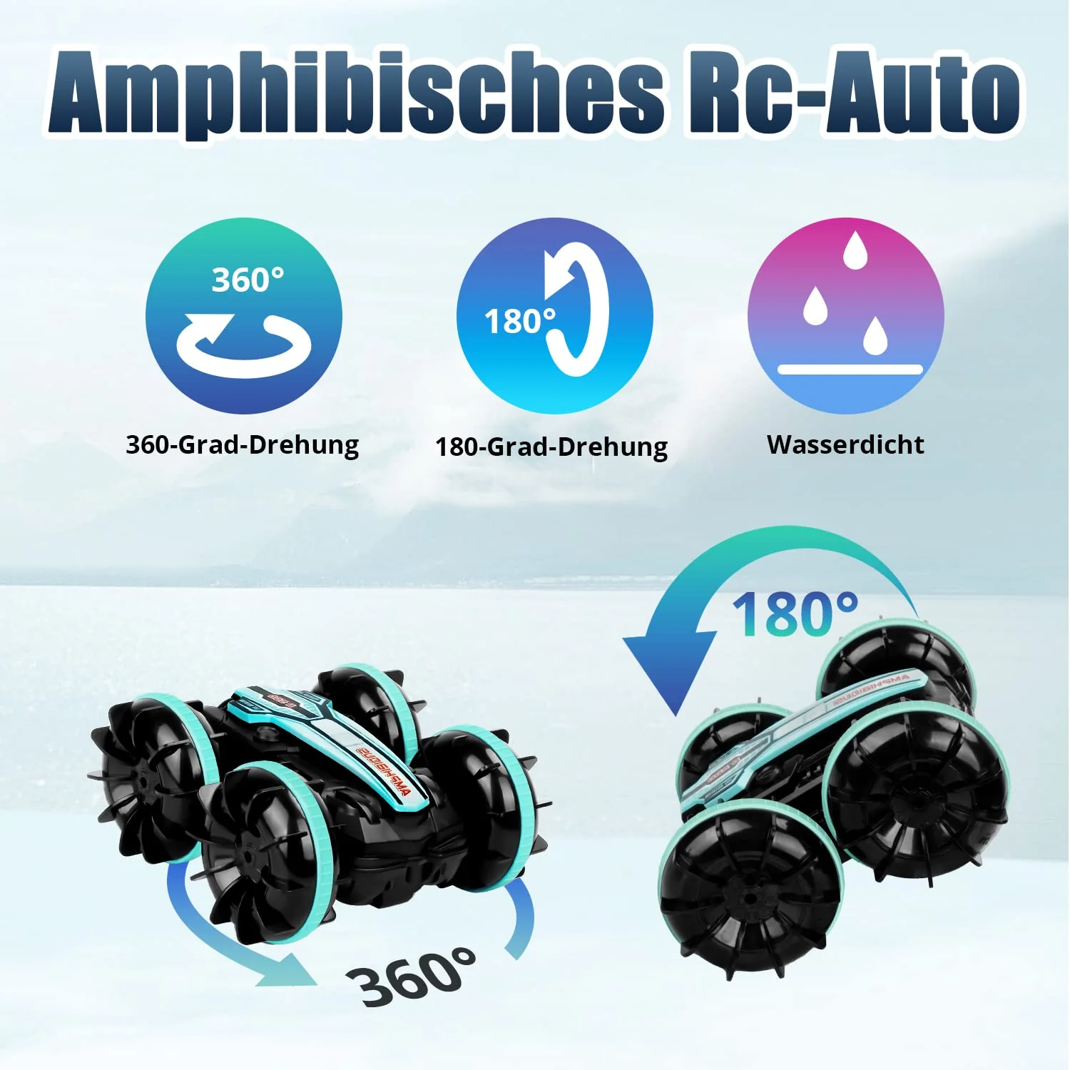 AmazeFun Amphibisches Ferngesteuertes Auto, Gestensensor 4WD Ferngesteuertes Off-Road Spielzeugauto für Kinder, 360 Grad Drehbares 4,5,6,7,8 + Jahre alte Kindergeschenke - Image 5