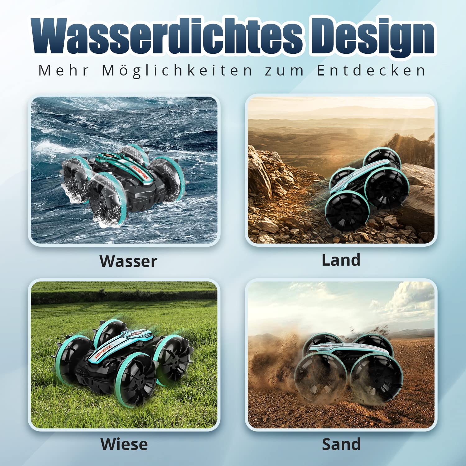 AmazeFun Amphibisches Ferngesteuertes Auto, Gestensensor 4WD Ferngesteuertes Off-Road Spielzeugauto für Kinder, 360 Grad Drehbares 4,5,6,7,8 + Jahre alte Kindergeschenke - Image 6