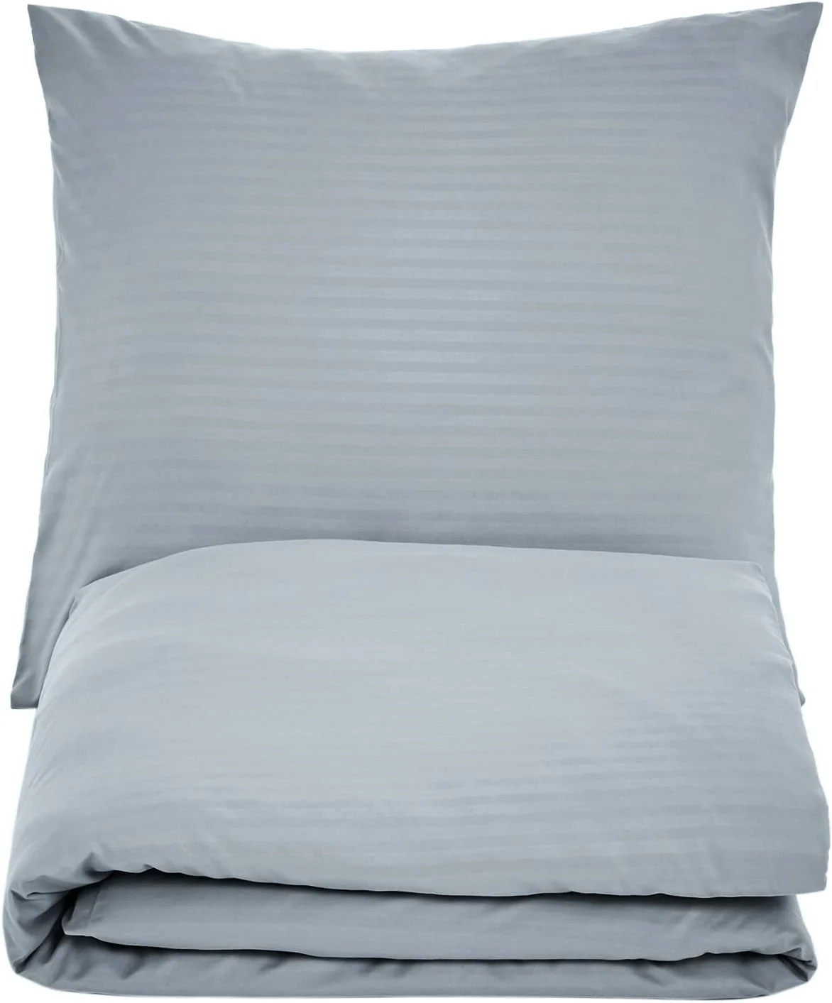 Amazon Basics 2Stück Deluxe-Bettwäsche-Set aus Mikrofaser, 135 x 200 cm, dunkelgrau, Gestreift - Image 6