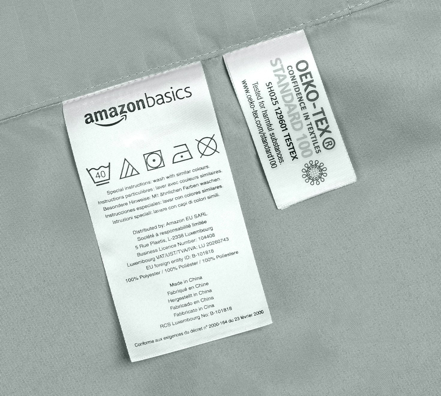 Amazon Basics 2Stück Deluxe-Bettwäsche-Set aus Mikrofaser, 135 x 200 cm, dunkelgrau, Gestreift - Image 7