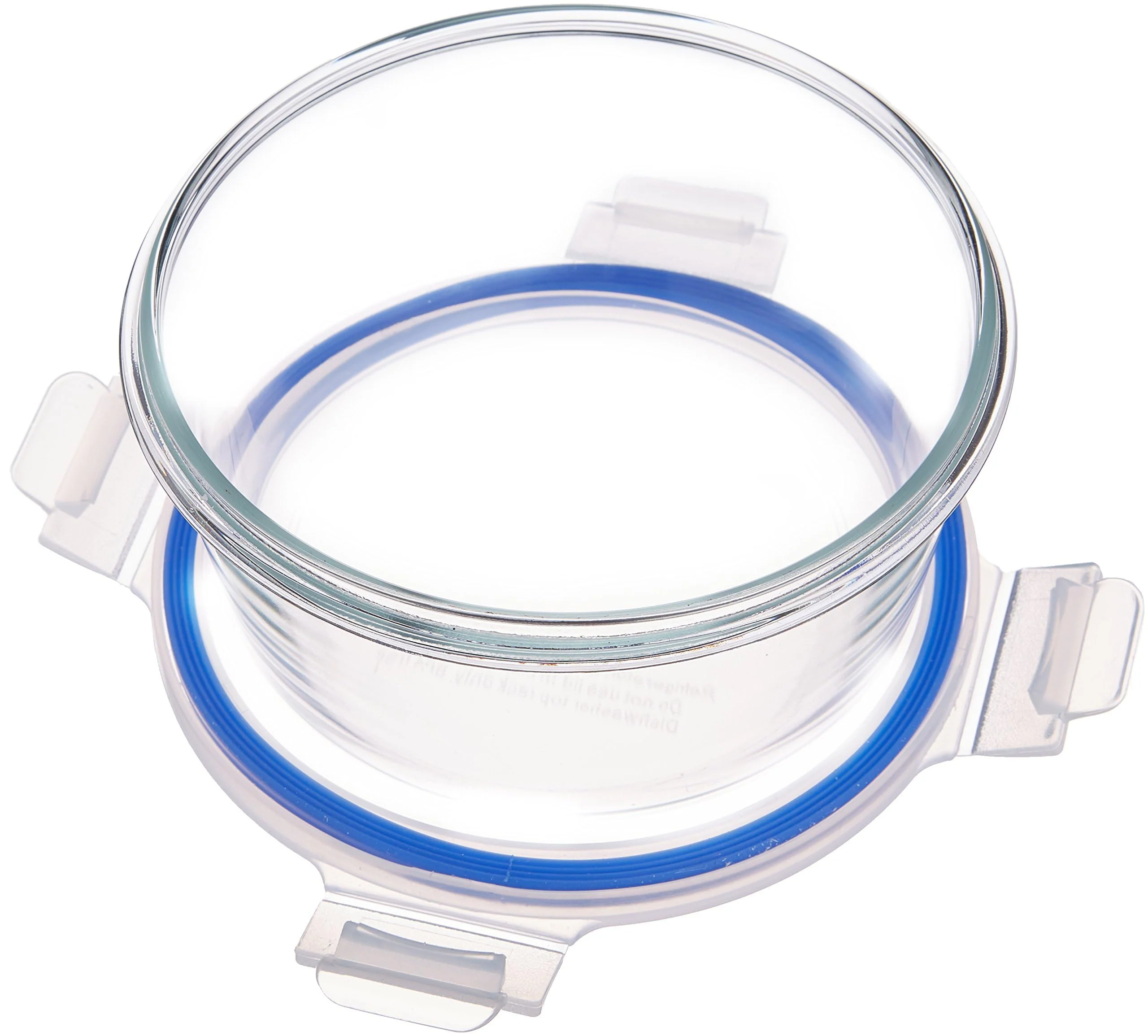 Amazon Basics - Frischhaltedosen aus Glas für Lebensmittel, 14er-Pack (7 Behälter + 7 Deckel), BPA-freie (7er Pack) , Transparent, Blau - Image 4