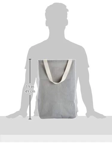 Amazon Basics – Rechteckig Aufbewahrungskorb aus Stoff, hoher Würfel, anthrazit - Image 3