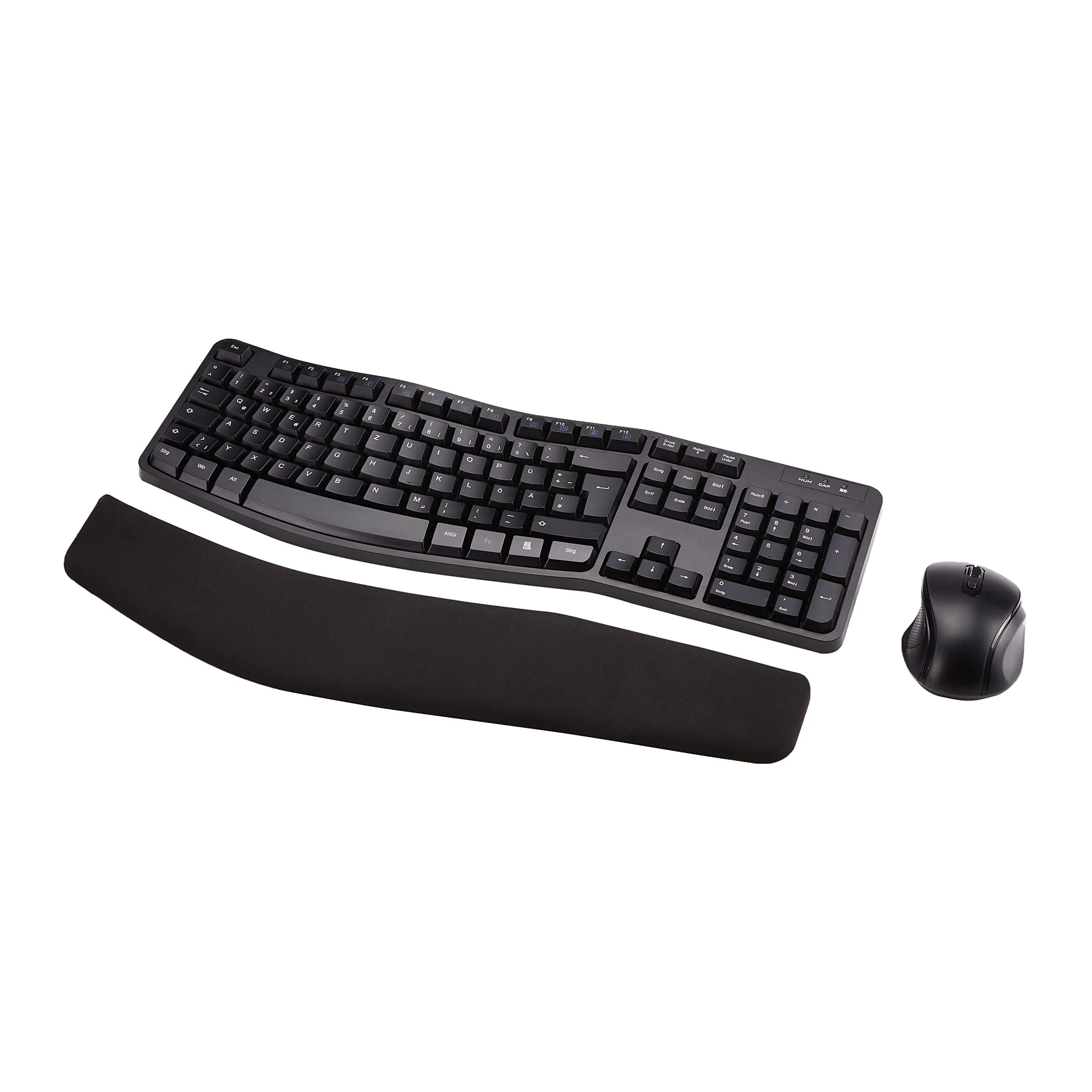 Amazon Basics – Tastatur-Maus-Set, ergonomisch, kabellos, DE Layout - schwarz - Image 6
