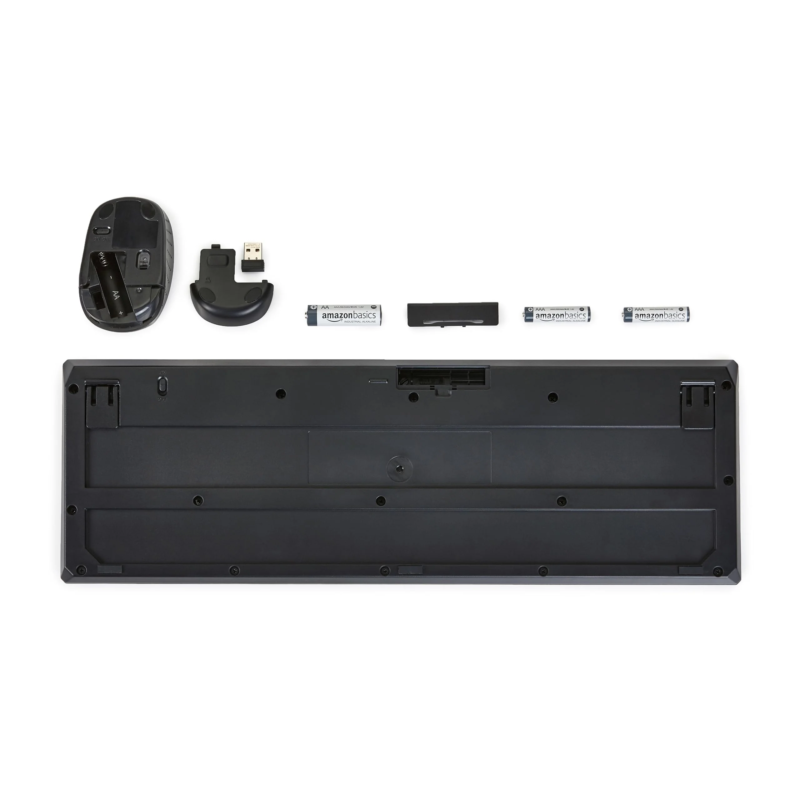 Amazon Basics – Tastatur-Maus-Set, volle Größe, kabellos, USB-Empfänger mit 2,4 GHz, DE-Layout, schwarz - Image 7
