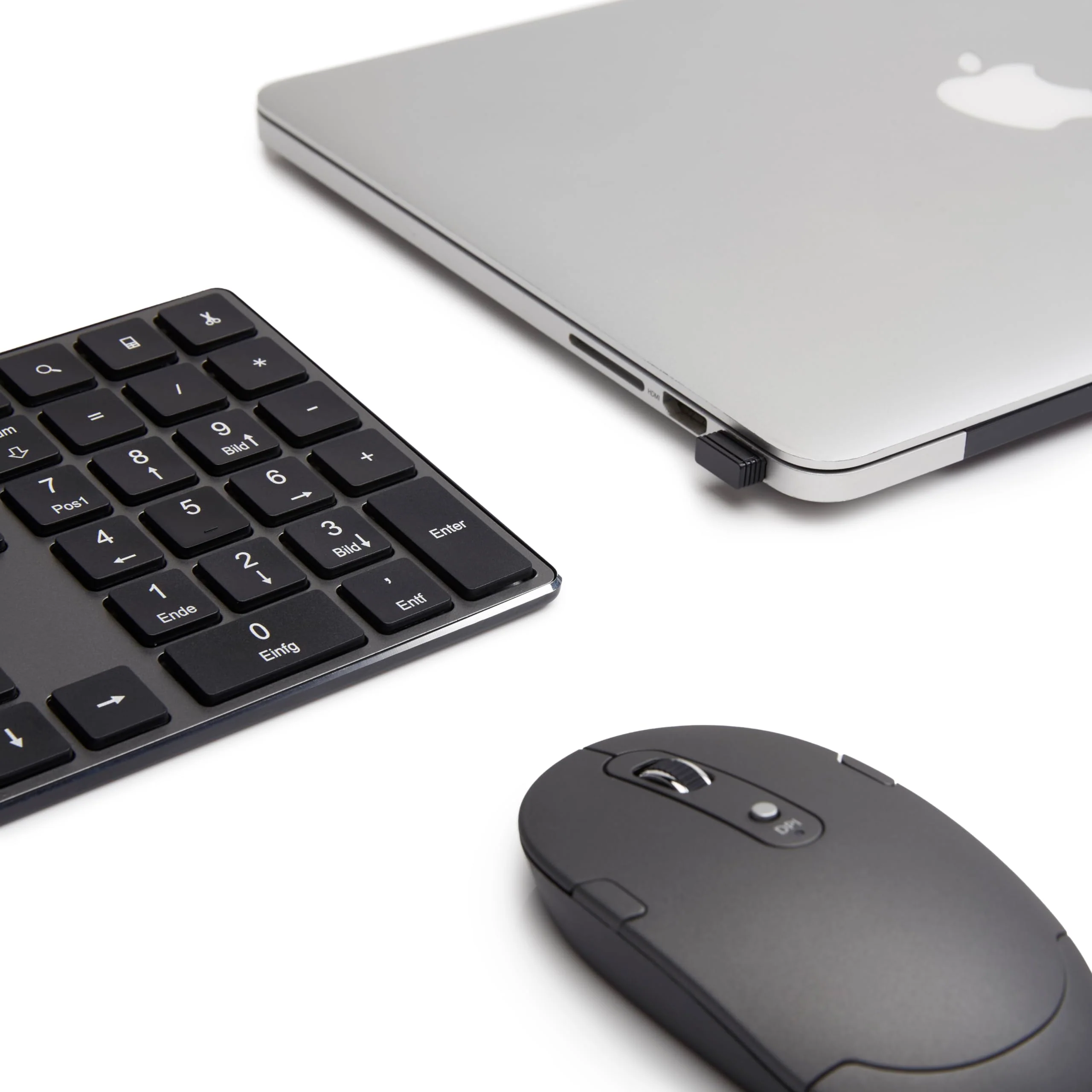 Amazon Basics Tastatur und Maus, kabellos, aufladbar, ultradünn, leiser Anschlag, mit Nummernblock, (dt. Layout nicht garantiert), schwarz - Image 2