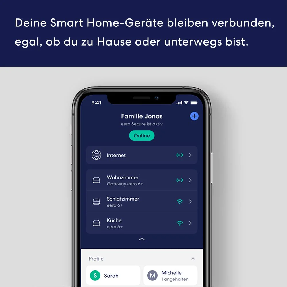 Amazon eero 6+ Mesh-WLAN-Router | 1-Gbit/s-Ethernet | Bis zu 420 m² Abdeckung | Für Verbindungen mit über 75 Geräten | Dreierpack | 2022 - Image 3
