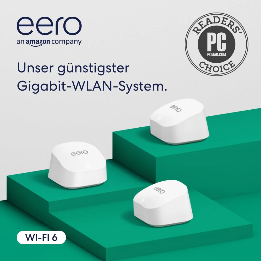 Amazon eero 6+ Mesh-WLAN-Router | 1-Gbit/s-Ethernet | Bis zu 420 m² Abdeckung | Für Verbindungen mit über 75 Geräten | Dreierpack | 2022 - Image 5
