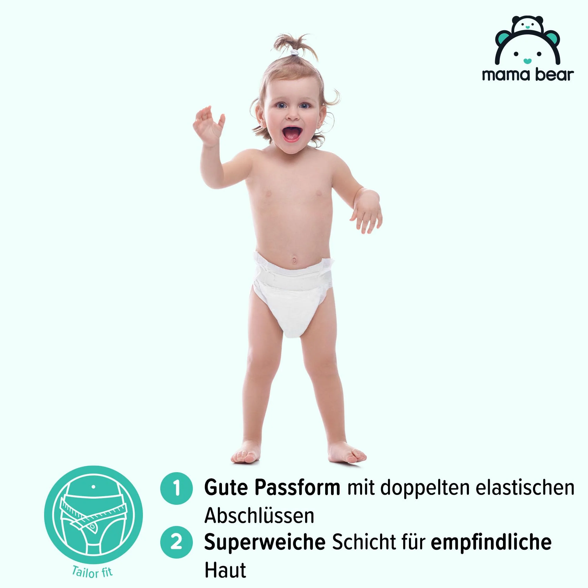 Amazon-Marke: Mama Bear Ultra Dry Windeln Größe 6 (15+ kg) - MONATSBOX, Weiß, 140 Stück (2 Packungen mit 70) - Image 6