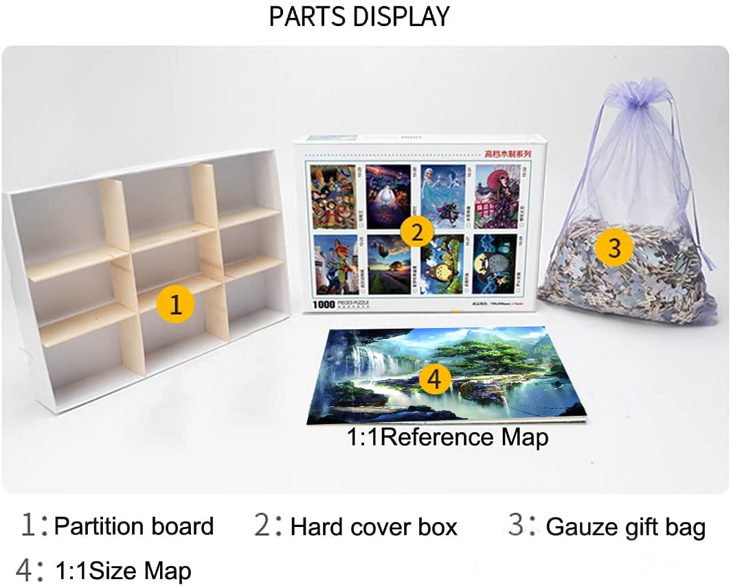 AMCJJ Puzzle1000 Teile, Holzpuzzles 75 x 50 cm,Puzzle für Erwachsene und Kinder ab 12 Jahren,Wunderland - Image 6