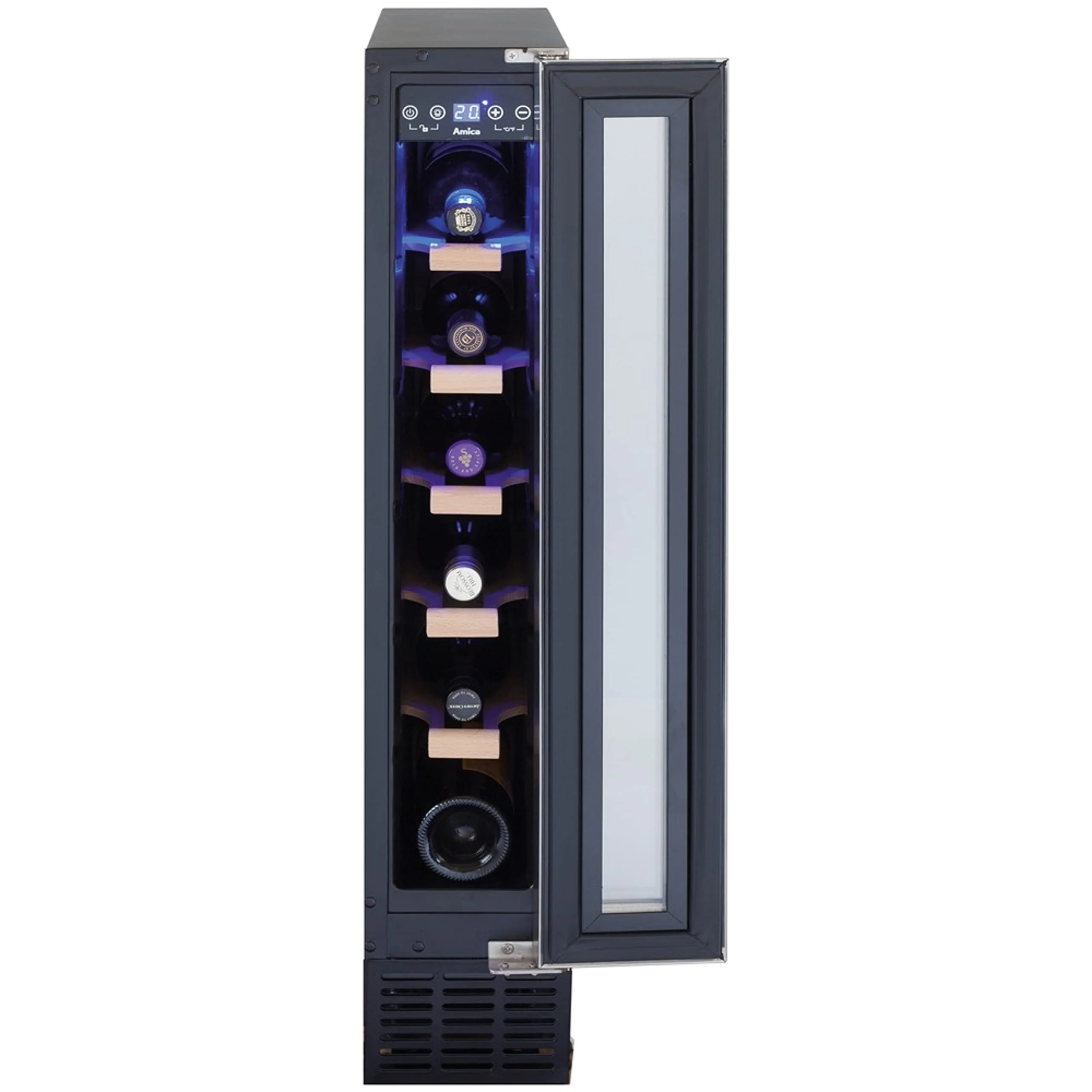 Amica WK 341 101 E Weintemperierschrank/Edelstahloptik / 82,5 cm (H) x 14,8 cm (B) x 52,5 cm (T) / 18 l Nutzinhalt/Elektronische Steuerung/Ventilator/LED-Beleuchtung - Image 3