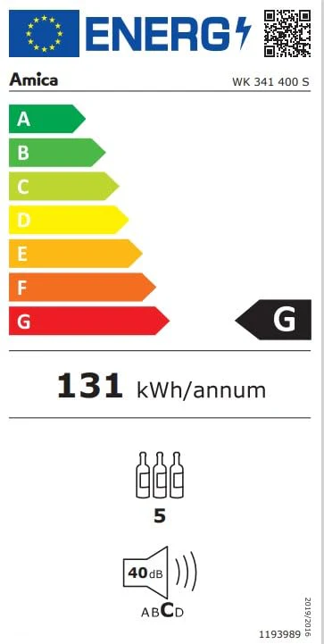 Amica WK 341 400 S Einbau-Weintemperierschublade, Energieeffizienzklasse G, Anzahl Bordeauxflaschen (0,75 l): 5 - Image 4