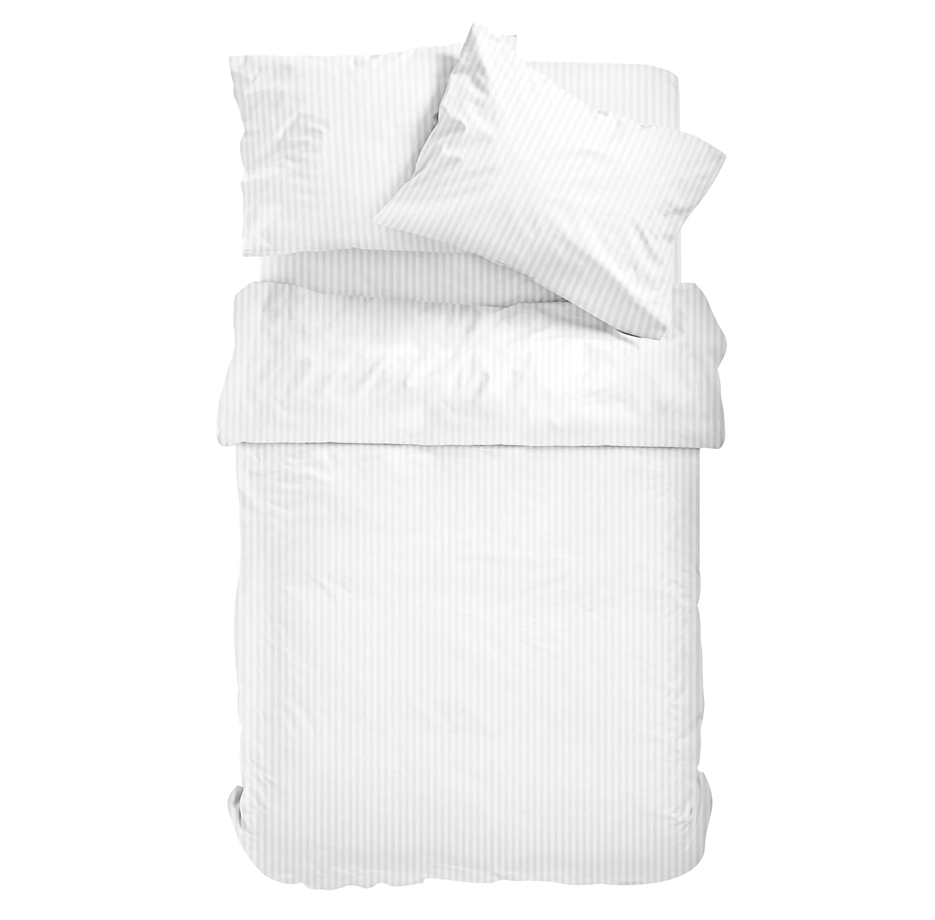 Amolavet Hotel Bettwäsche 135x200 Baumwolle Weiß 2teilig Set Bettwäsche 135x200 Mako Satin Baumwolle Damast Streifen Weiss mit Reißverschluss für Ganzjährig - Image 6