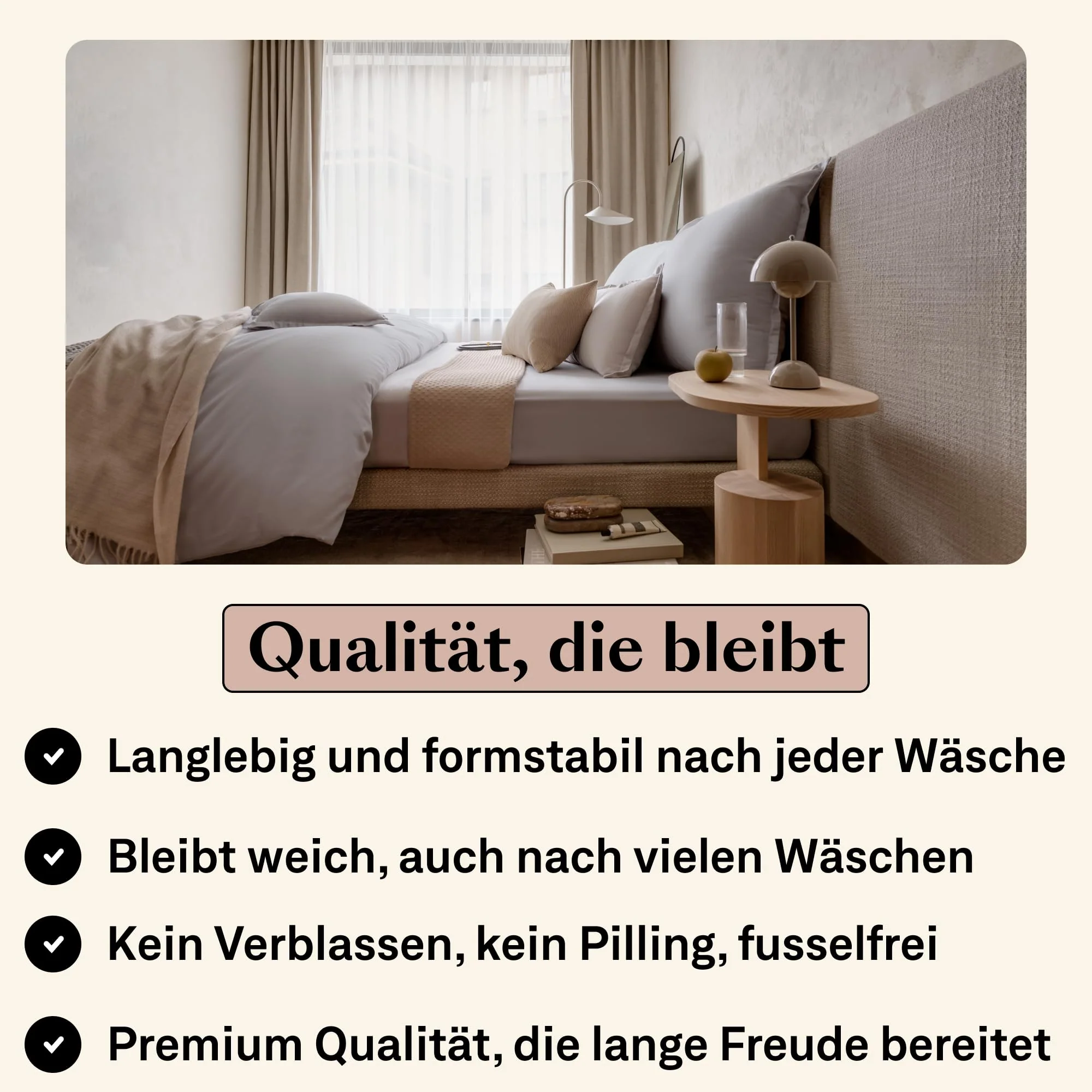 Amqua Mako Satin Kissenbezug (1x) aus ägyptischer Baumwolle 70x90 cm, hellgrau - Image 3