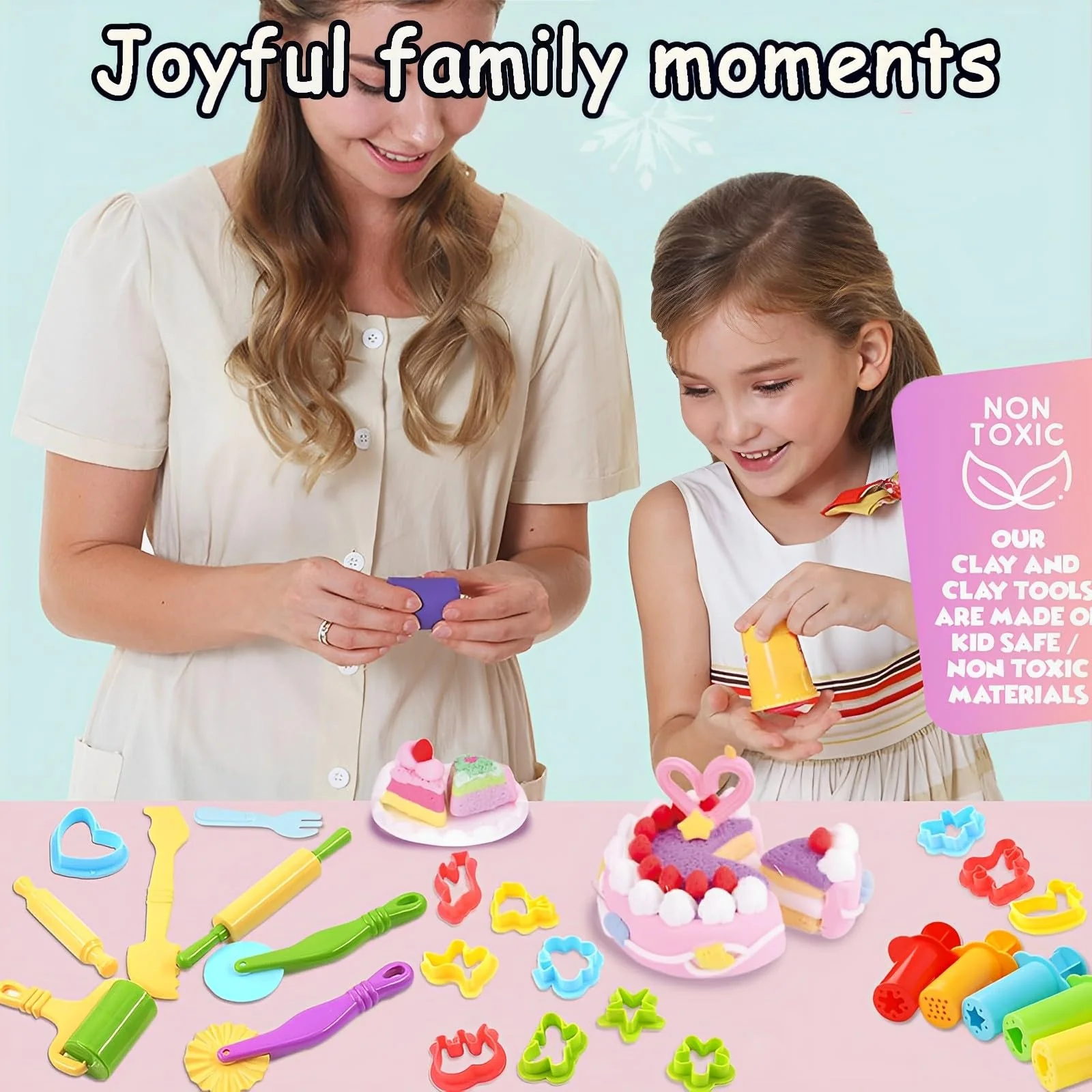 AMSNINK 23 Stück Knete Zubehör, Knetwerkzeug, Knetzubehör, Zubehör Knete, DIY Knetmasse, Knetspielzeug, Knet Zubehör, Ausstechformen Küchenspielzeug, Geschenk-Set Für Jungen Und Mädchen - Image 3