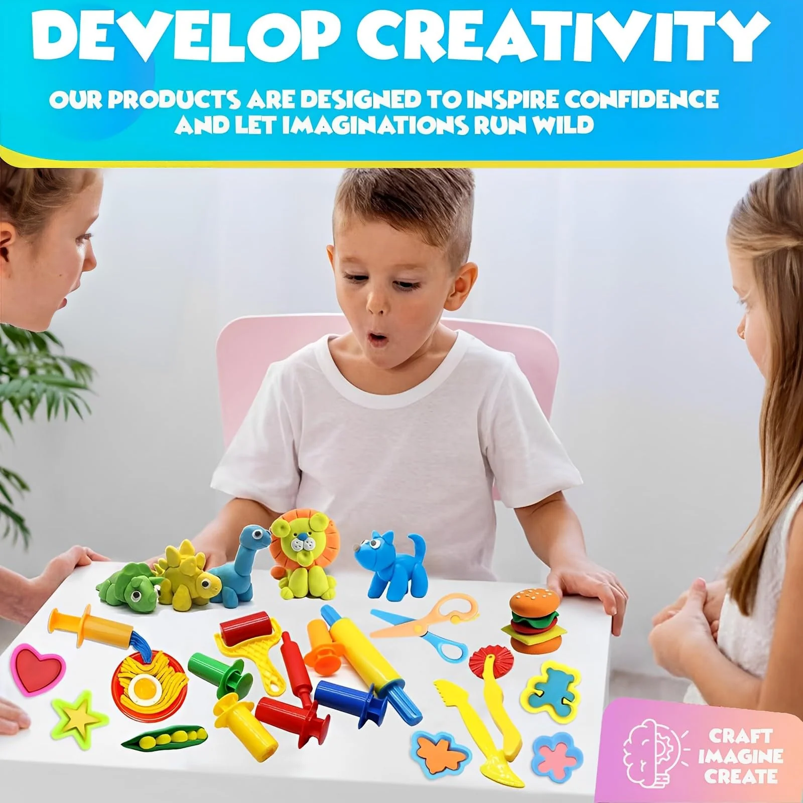 AMSNINK 23 Stück Knete Zubehör, Knetwerkzeug, Knetzubehör, Zubehör Knete, DIY Knetmasse, Knetspielzeug, Knet Zubehör, Ausstechformen Küchenspielzeug, Geschenk-Set Für Jungen Und Mädchen - Image 4