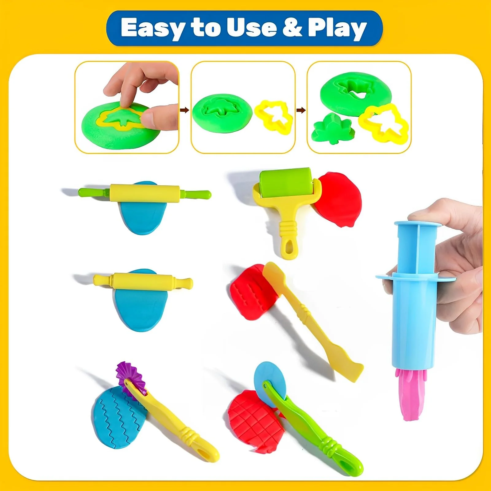 AMSNINK 23 Stück Knete Zubehör, Knetwerkzeug, Knetzubehör, Zubehör Knete, DIY Knetmasse, Knetspielzeug, Knet Zubehör, Ausstechformen Küchenspielzeug, Geschenk-Set Für Jungen Und Mädchen - Image 5