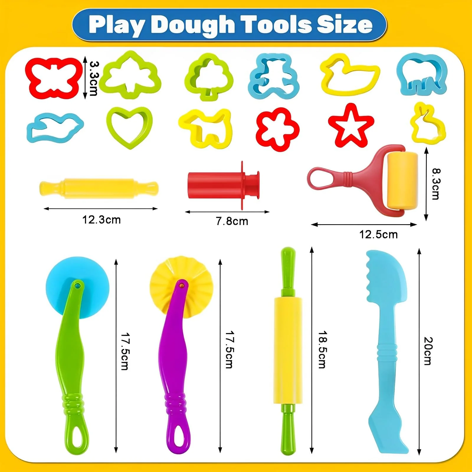 AMSNINK 23 Stück Knete Zubehör, Knetwerkzeug, Knetzubehör, Zubehör Knete, DIY Knetmasse, Knetspielzeug, Knet Zubehör, Ausstechformen Küchenspielzeug, Geschenk-Set Für Jungen Und Mädchen - Image 6