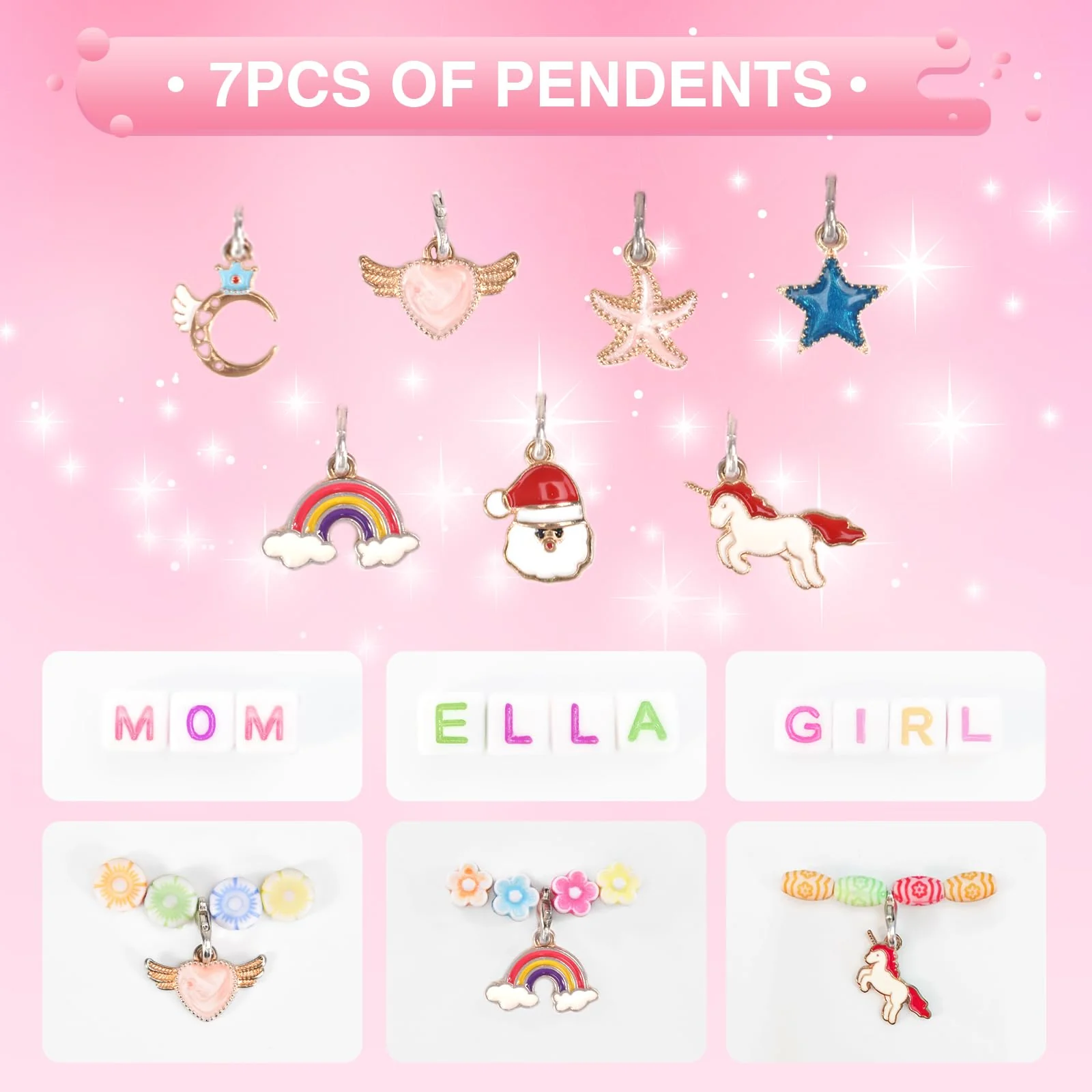 Amteker Geschenke für Mädchen, Perlen für Auffädeln DIY 24 Farben, Bastelset Kinder ab 4 6 Jahre, Armbänder Selber Machen, Basteln Mädchen Einhorn Geschenk 4-6-8 Jahre, Weihnachtsgeschenke für Kinder - Image 6