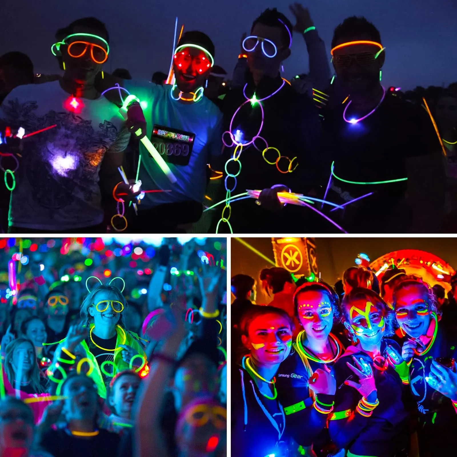 Amzeeniu 270 Stück Knicklichter Party Set Glow Sticks Leuchtstäbe Neon Party Leuchtarmbänder Knicklichter Hochzeit Leuchtspielzeug für Party deko,Festival schwarzlicht deko,Neuem Kreisel,Lutscher - Image 4