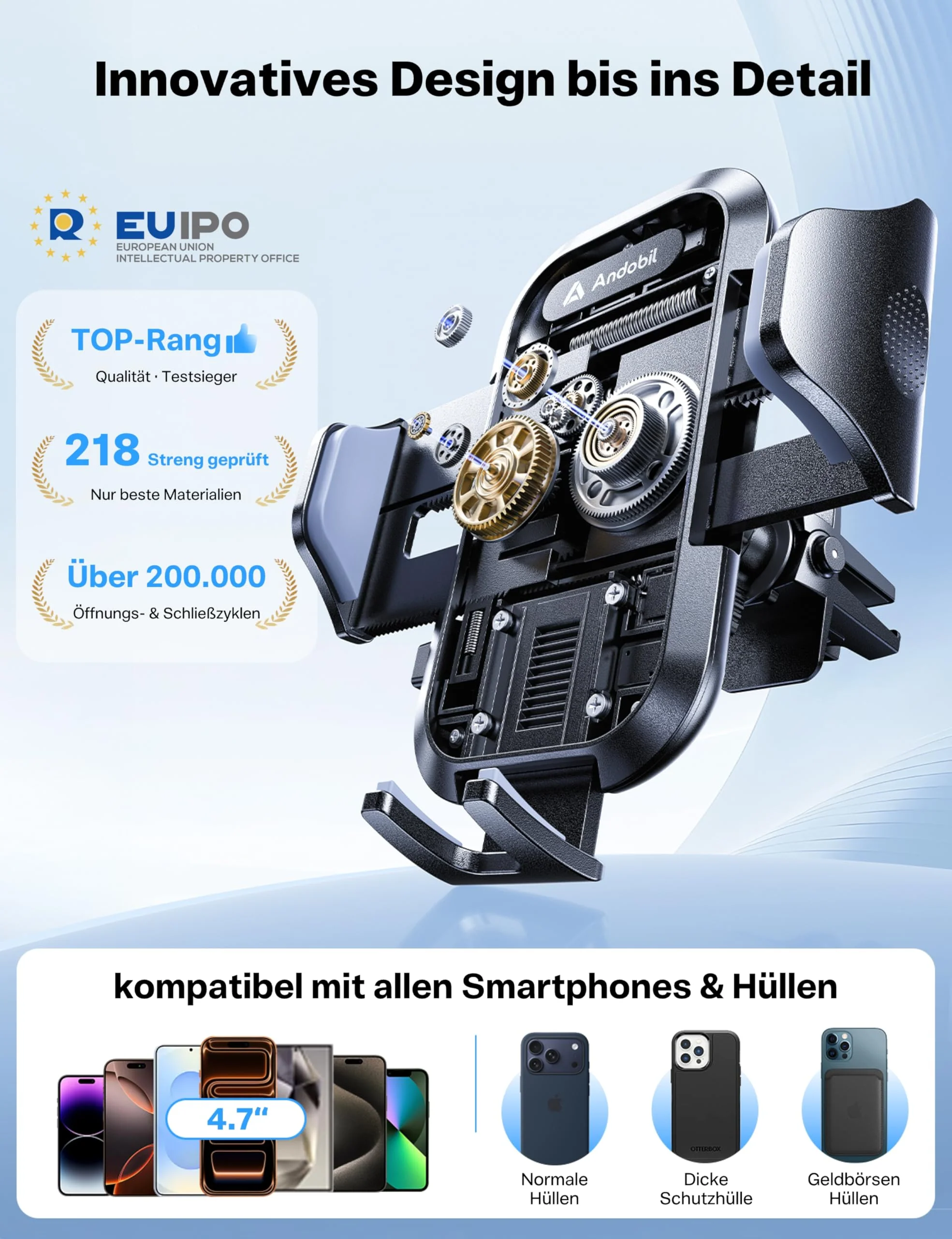 andobil Handyhalterung Auto [2026 3. Generation Upgrade] 3-in-1 Saugnapf & Lüftung Kfz Handyhalterung Universal Smartphone Handyhalter Auto für iPhone 17 Pro Max 16/15/14/13, Samsung S25 Ultra/S24/S23 - Image 6