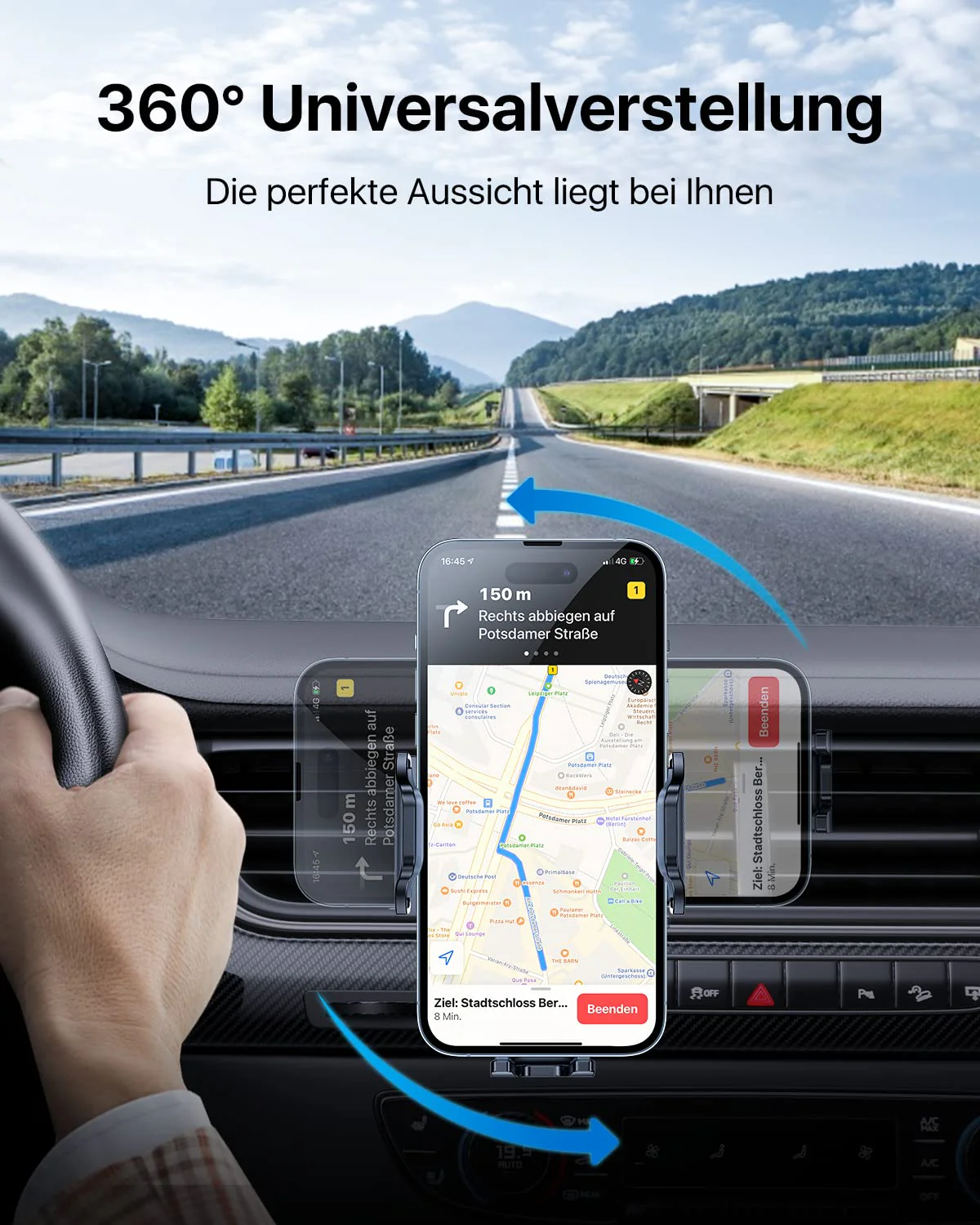 andobil Handyhalterung Auto Lüftung [2025 Neueste Lüftungsclip] Kfz Handy Halterung [100% Sicherer Griff ] 360° Drehbar Autohalterung Zubehör für iPhone 17 Pro Max Air 16 15 14 13 12 Galaxy S25 Ultra - Image 5