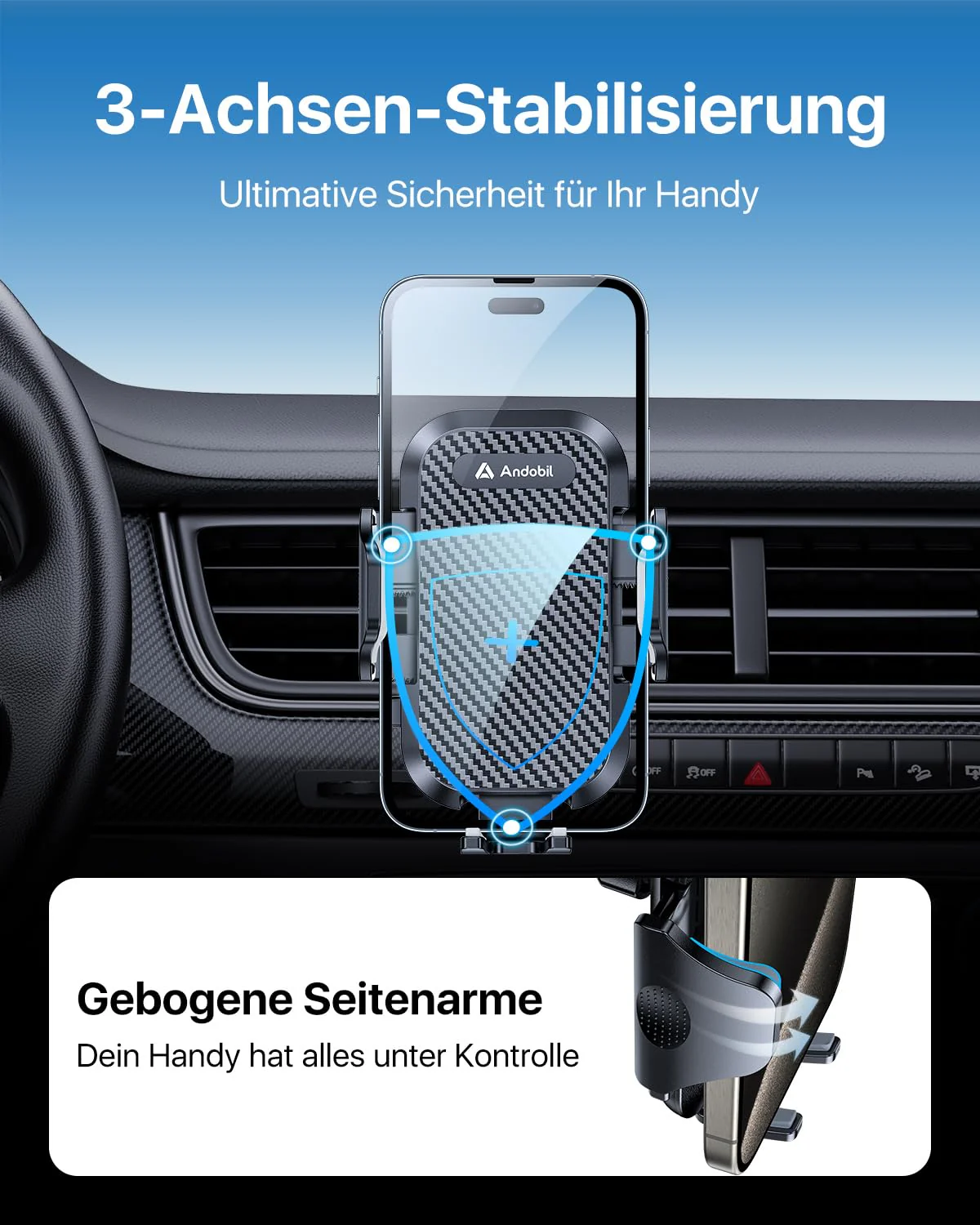 andobil Handyhalterung Auto Lüftung [2025 Neueste Lüftungsclip] Kfz Handy Halterung [100% Sicherer Griff ] 360° Drehbar Autohalterung Zubehör für iPhone 17 Pro Max Air 16 15 14 13 12 Galaxy S25 Ultra - Image 6